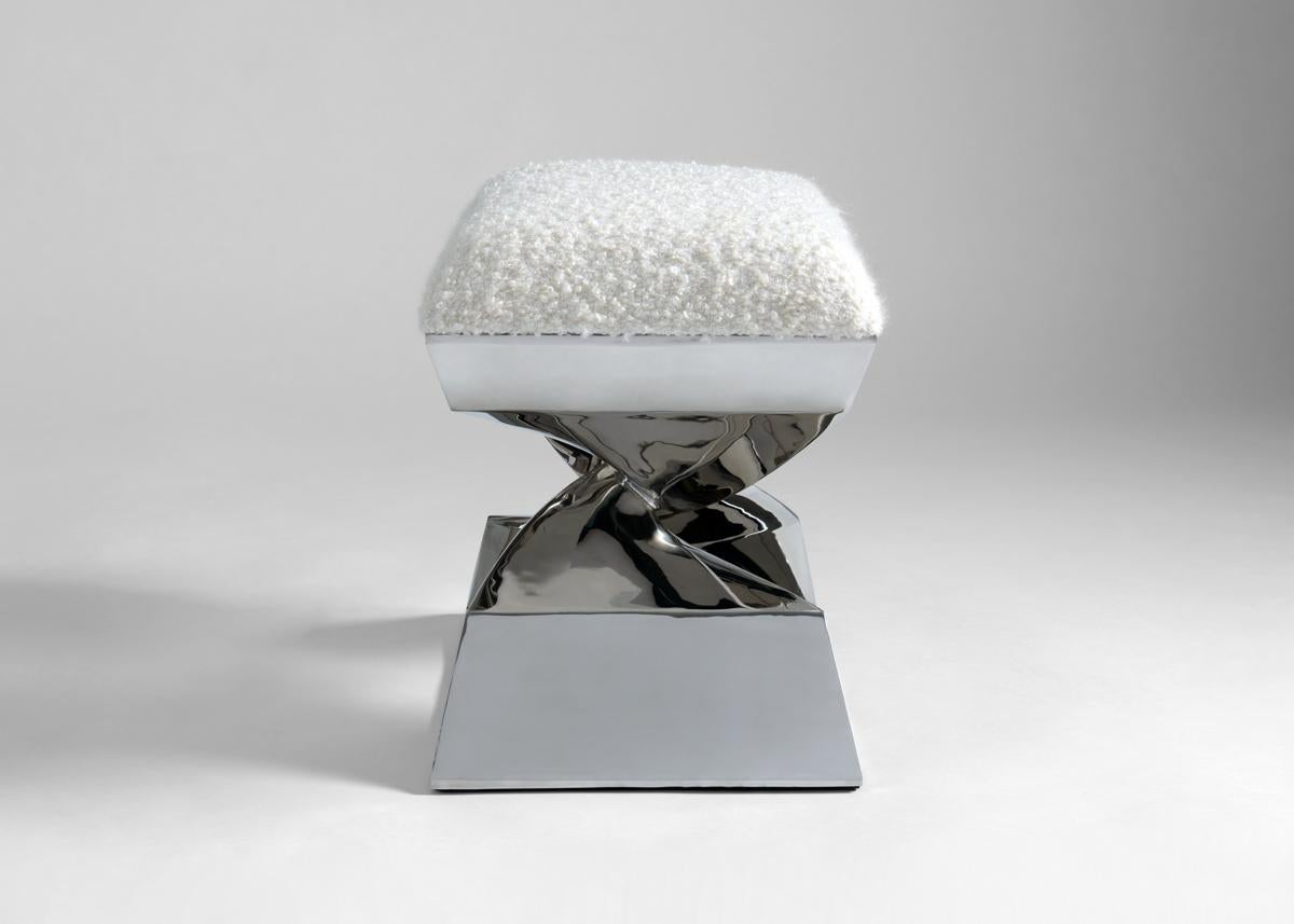 Contemporary Carol Egan, Sculptural Stainless Steel X Stool, United States, 20167 For Sale