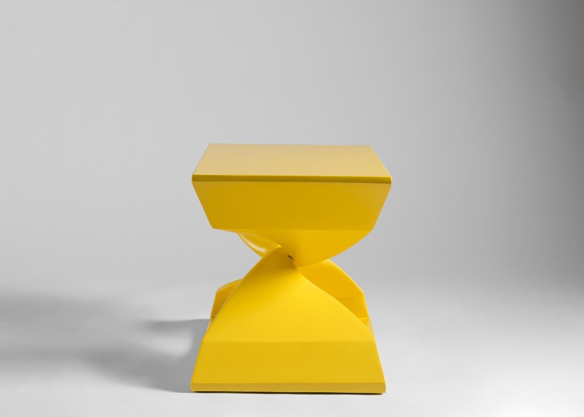 American Carol Egan, Yellow Fiberglass Sculptural Stool, United States, 2012 For Sale
