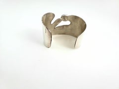 Carol Felley 1995 Sterling Silver Onyx Cuff Bracelet