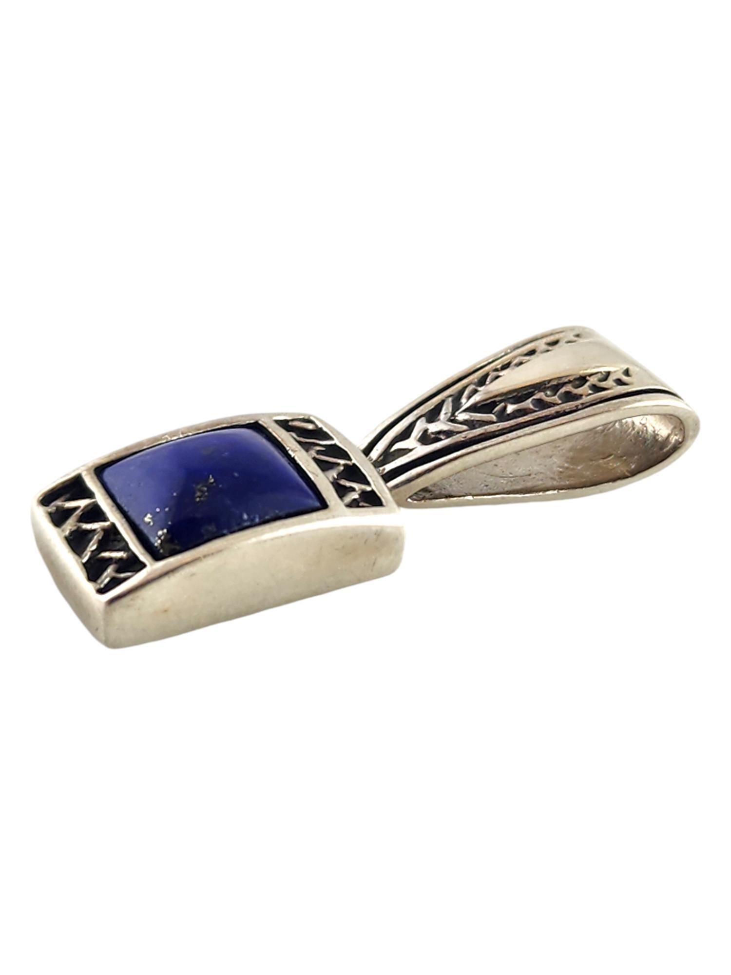 Carol Felley Sterling Silver Lapis Lazuli Pendant-

This vintage Carol Felley pendant is meticulously crafted in sterling silver and features a square lapis lazuli gemstone ( 7.71mm x 7.71mm ).

Size: 1.1 in. x  0.4 in.

Stamped: F 96 STER

Weight: