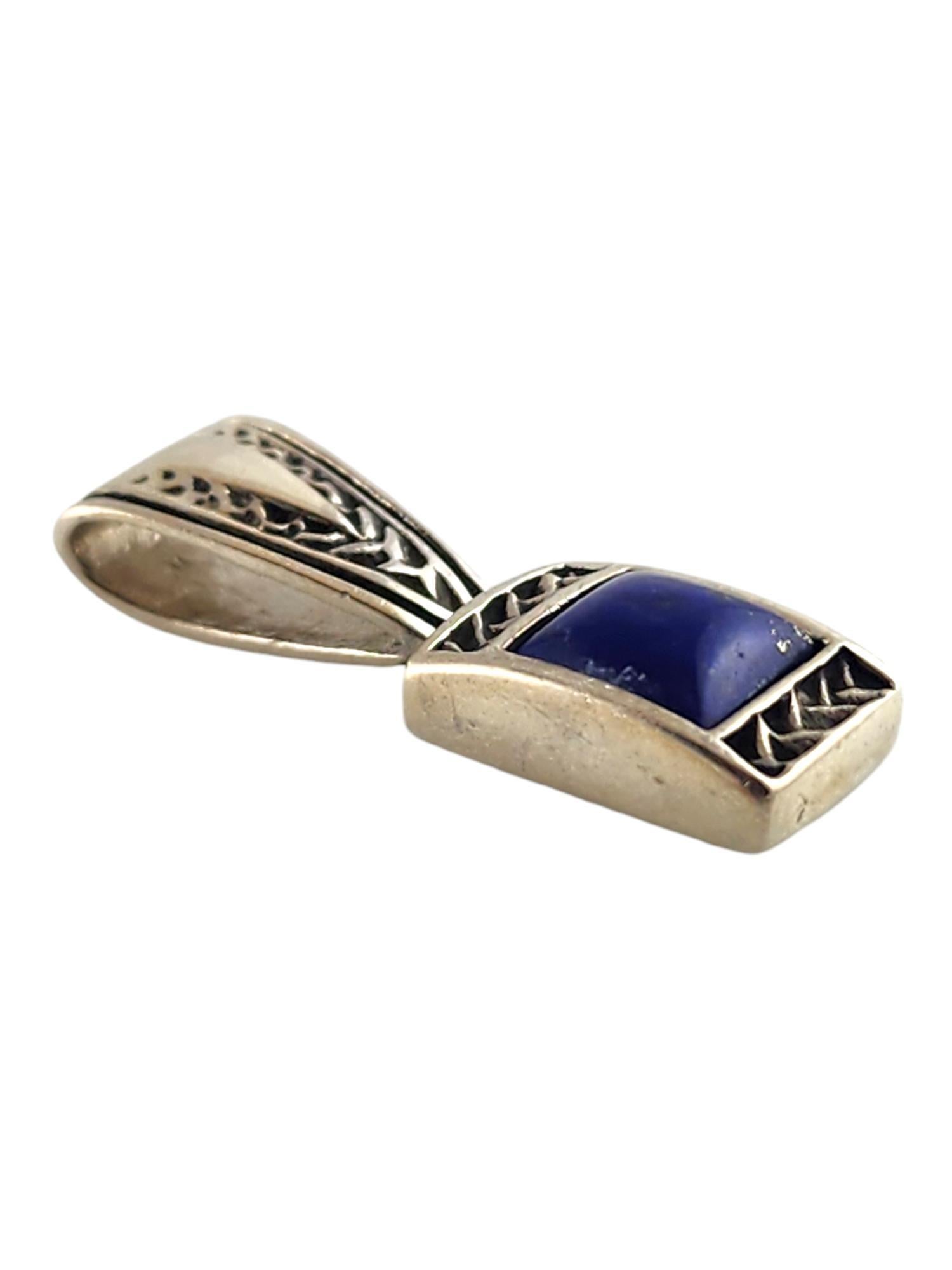Square Cut Carol Felley Sterling Silver Lapis Lazuli Pendant #17180 For Sale