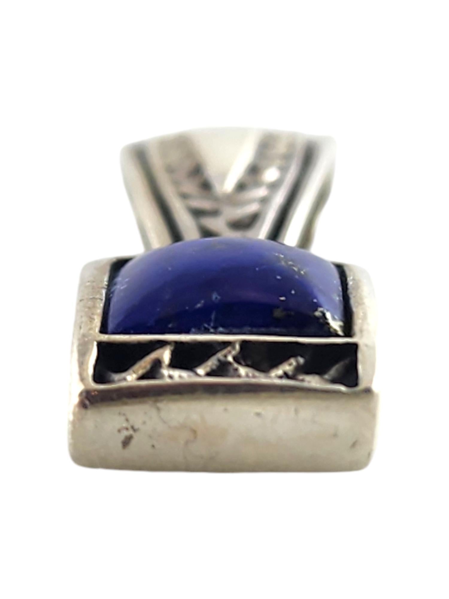 Carol Felley Sterling Silver Lapis Lazuli Pendant #17180 In Good Condition For Sale In Washington Depot, CT