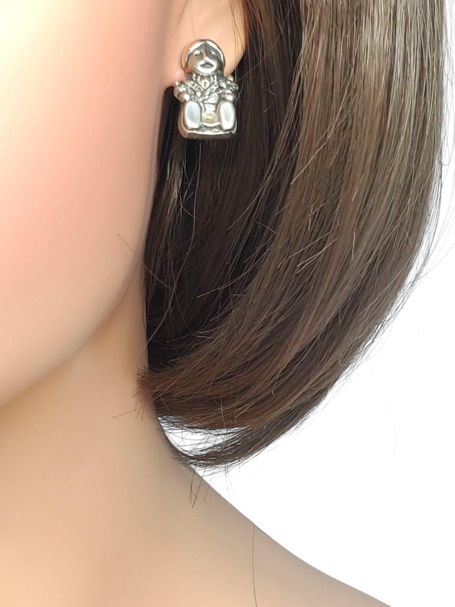 Pendientes Mujer Nativa Americana Carol Felley de plata de ley #20939 en venta 5