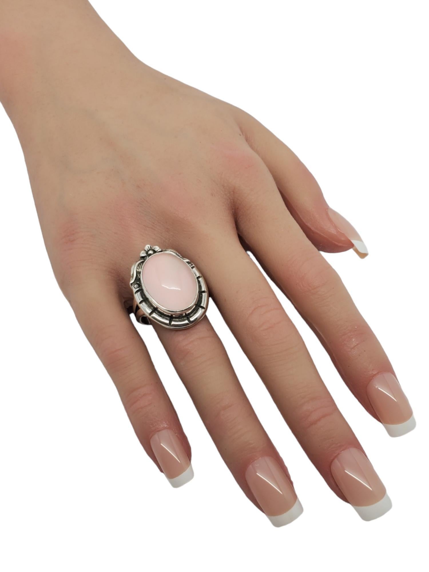 Carol Felley Sterling Silver Rose Quartz Ring Size 10 #17184 For Sale 1