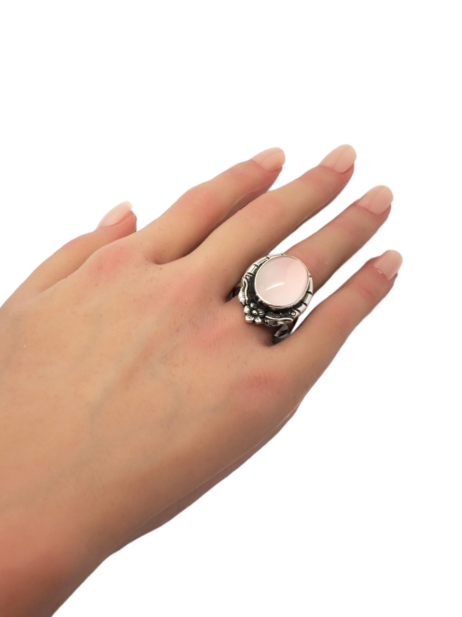 Carol Felley Sterling Silver Rose Quartz Ring Size 10 #17184 For Sale 2