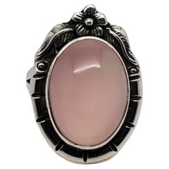 Carol Felley Anello di quarzo rosa in argento sterling misura 10 #17184