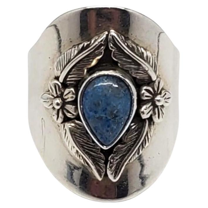 Carol Felley Sterling Silver Turquoise Flower Ring Size 10 #17182