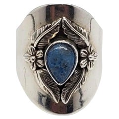 Vintage Carol Felley Sterling Silver Turquoise Flower Ring Size 10 #17182