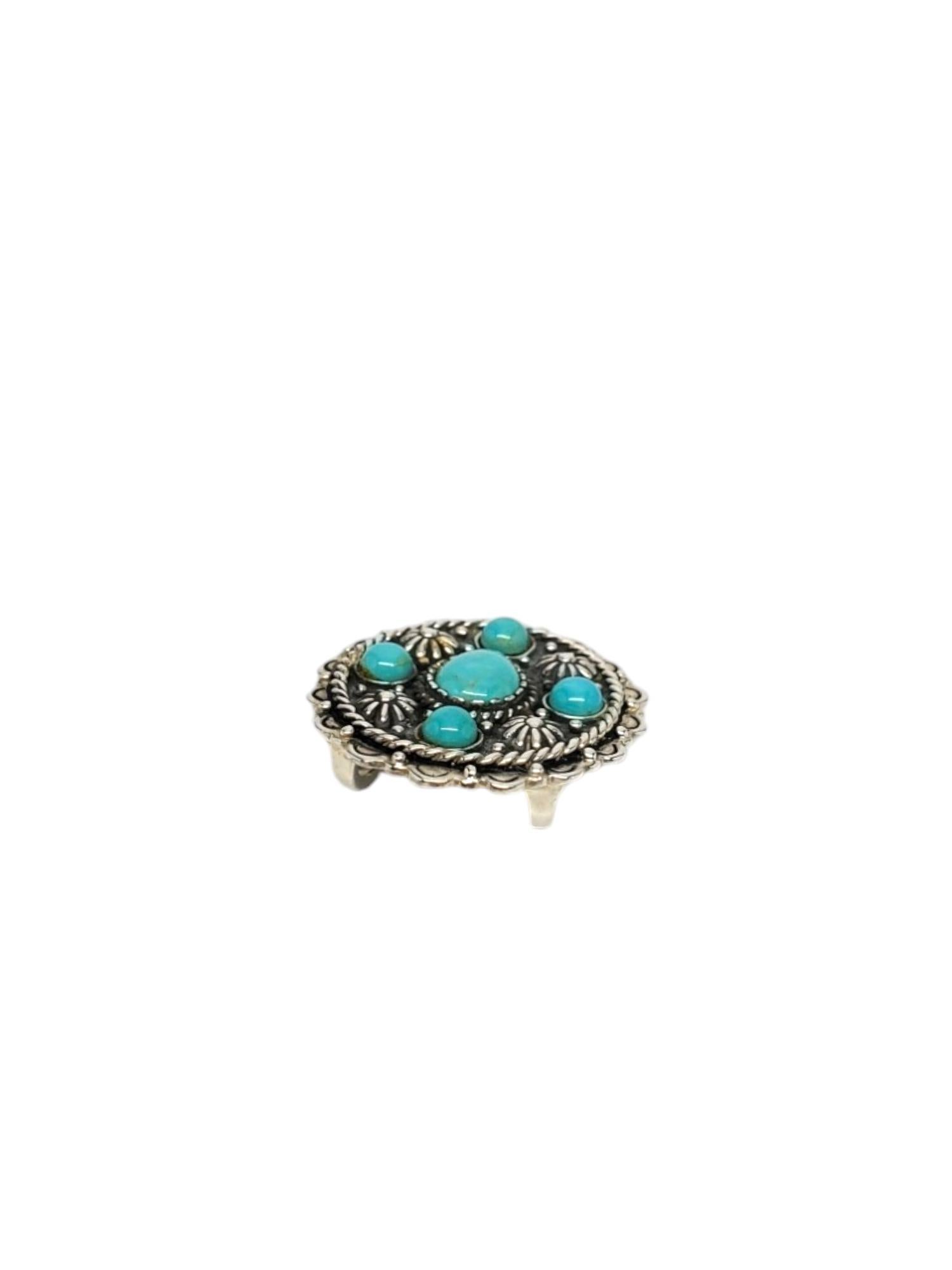Carol Felley Sterling Silver Turquoise Pendant/Money Clip #17278 In Good Condition For Sale In Washington Depot, CT