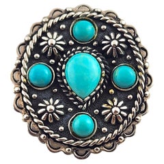 Carol Felley Sterling Silver Turquoise Pendant/Money Clip #17278