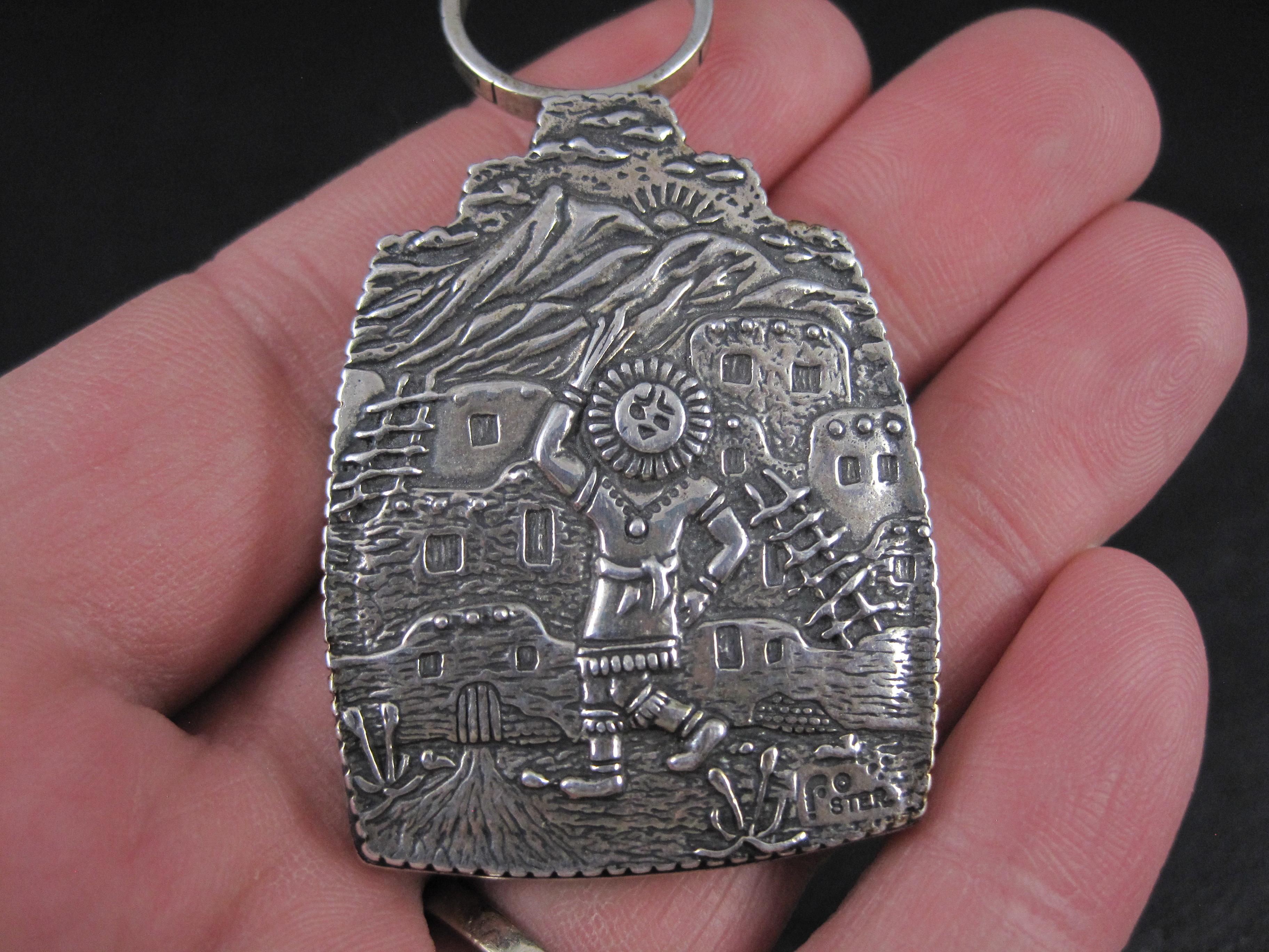 Carol Felley Ciondolo Kachina reversibile in turchese A. Silver in vendita 4