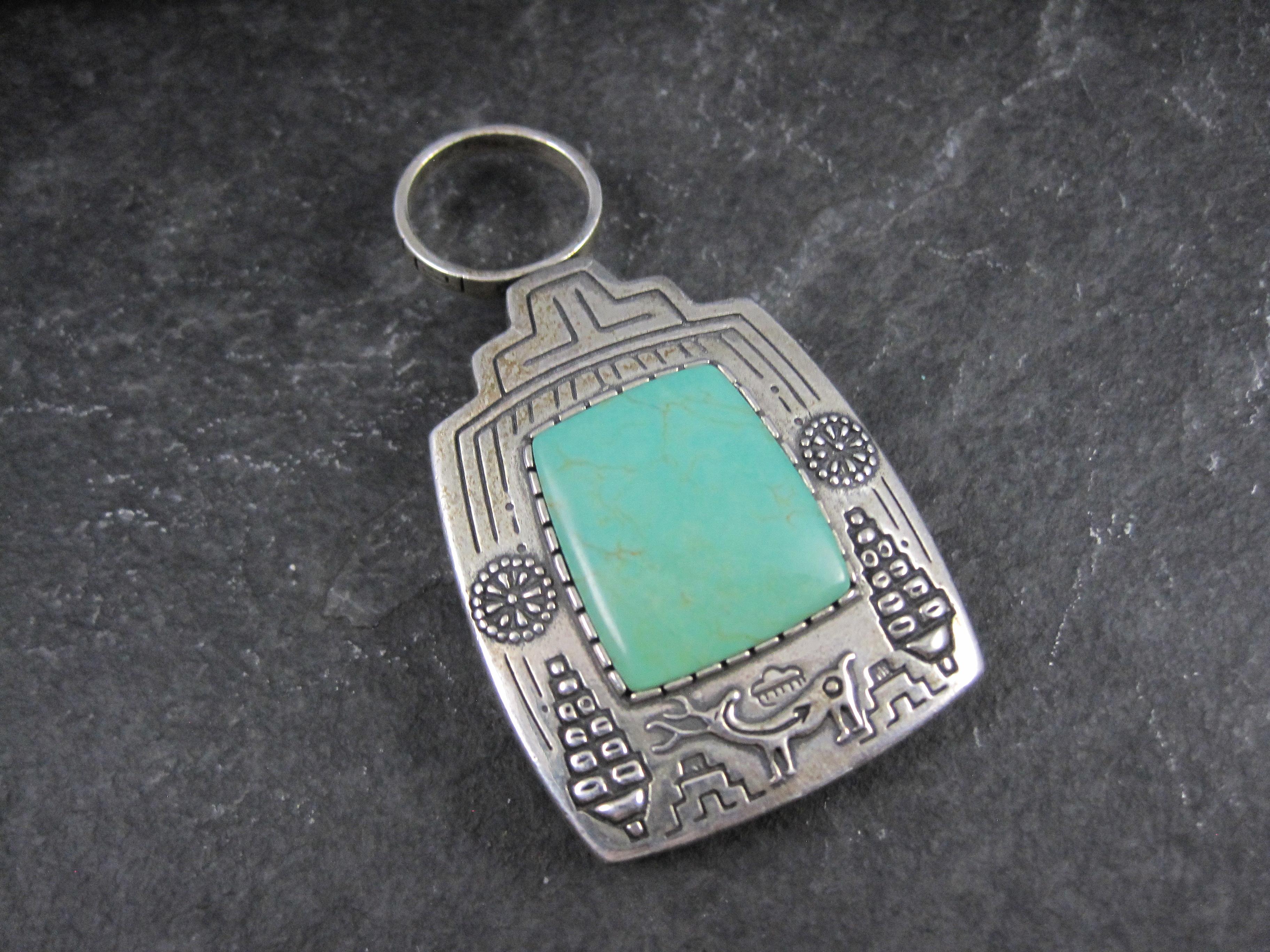 Carol Felley Ciondolo Kachina reversibile in turchese A. Silver In condizioni ottime in vendita a Webster, SD