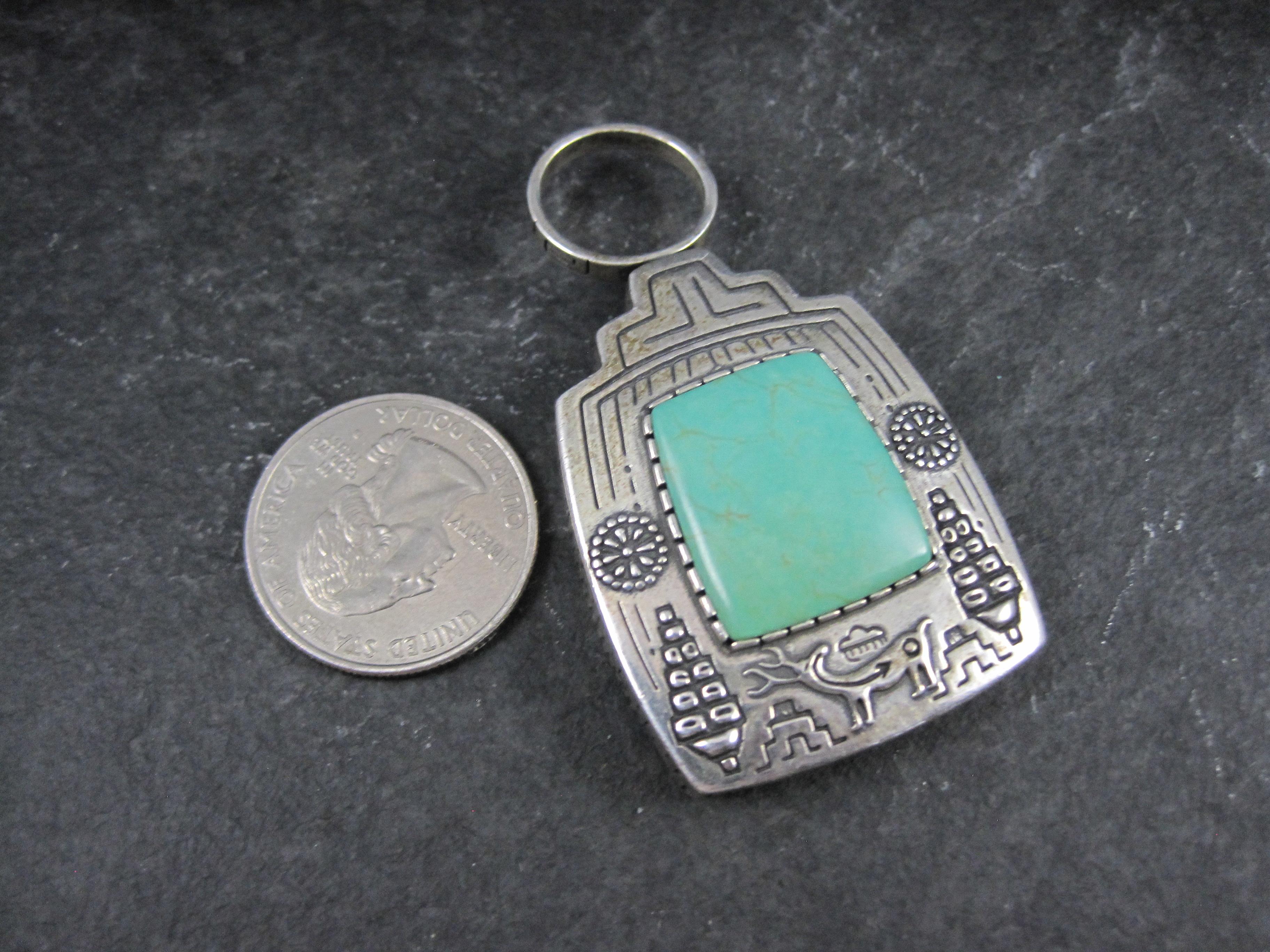da uomo o donna Carol Felley Ciondolo Kachina reversibile in turchese A. Silver in vendita