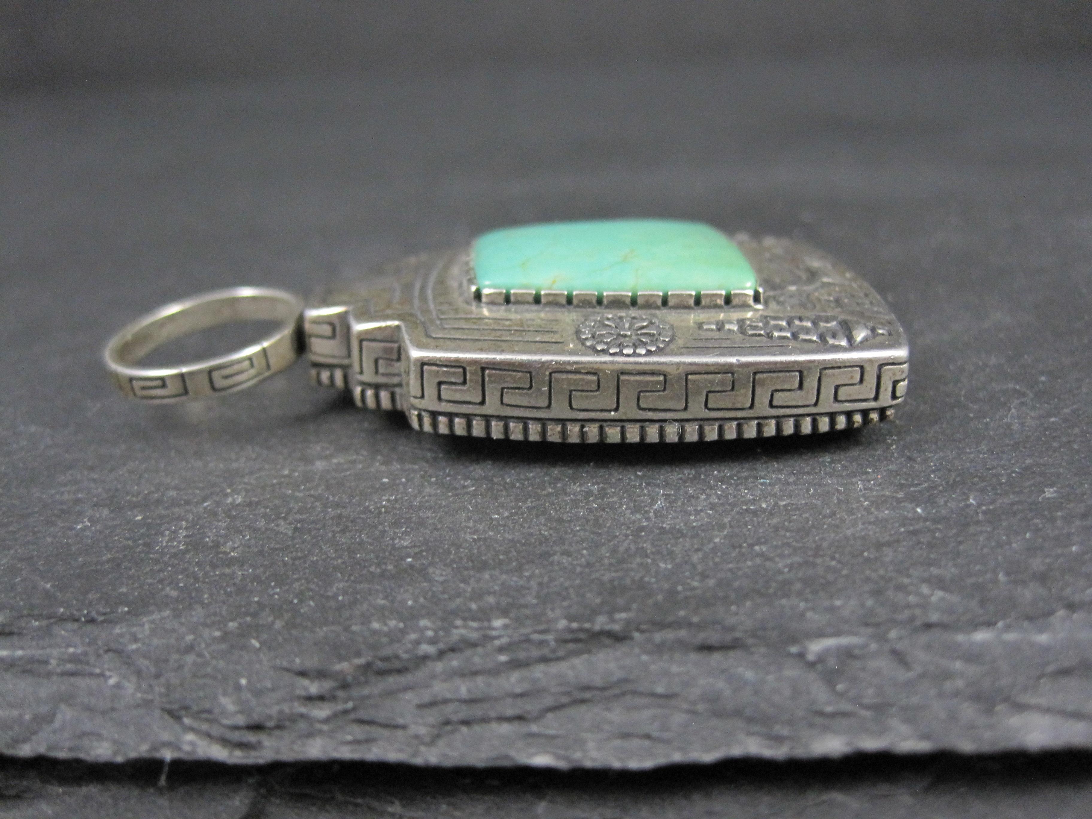 Carol Felley Ciondolo Kachina reversibile in turchese A. Silver in vendita 1