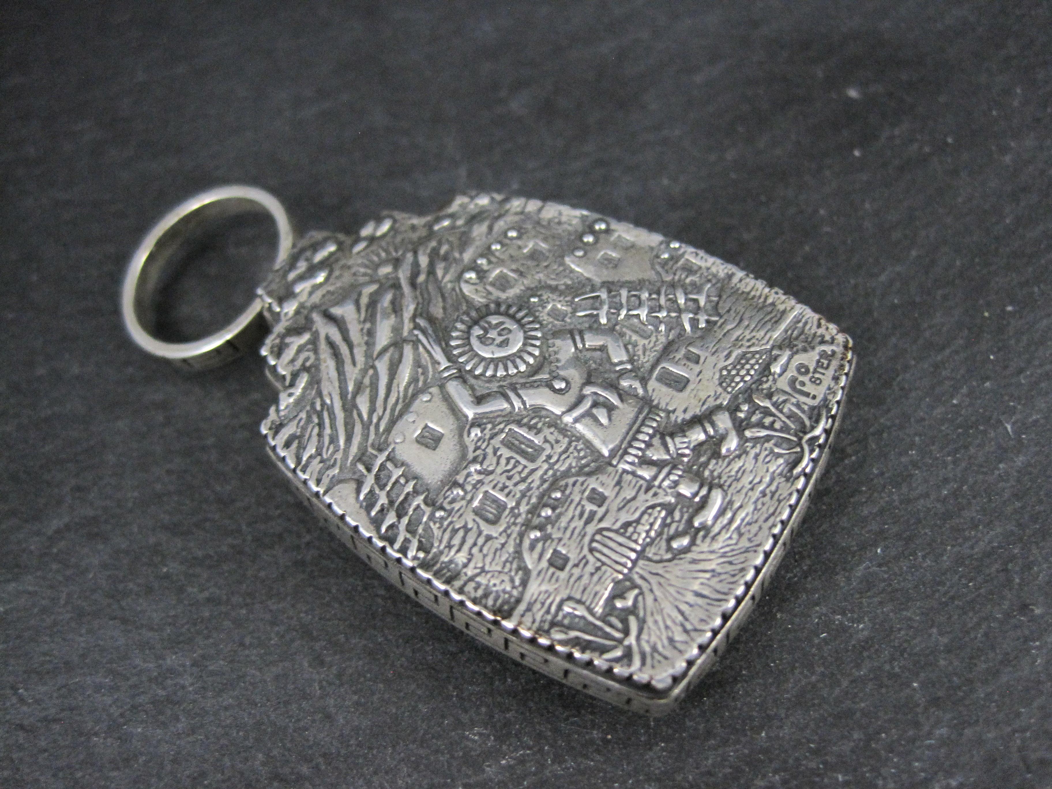 Carol Felley Ciondolo Kachina reversibile in turchese A. Silver in vendita 2