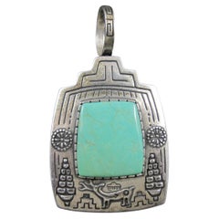 Carol Felley Ciondolo Kachina reversibile in turchese A. Silver