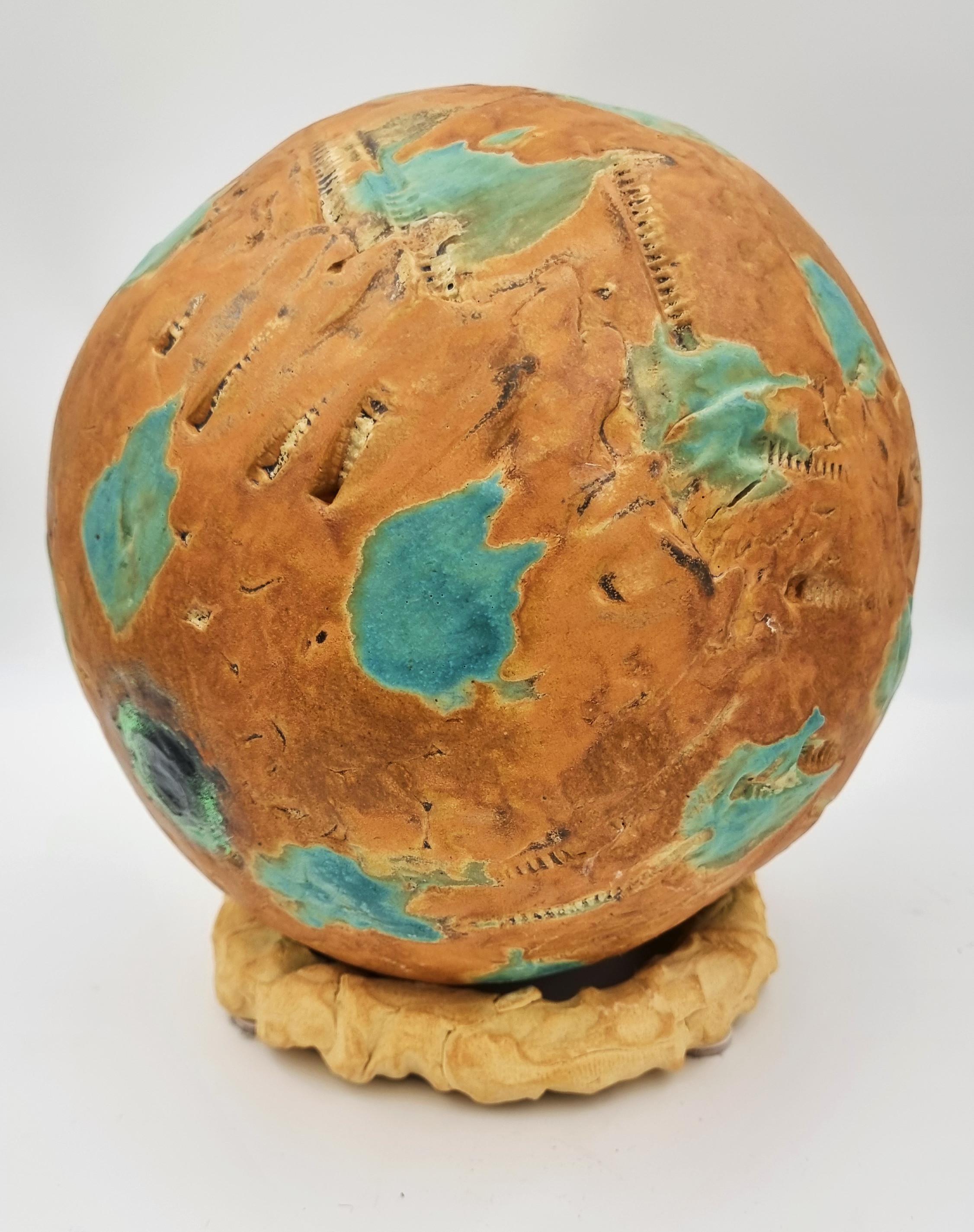 Untitled Sphere (Brown, teal) For Sale 3