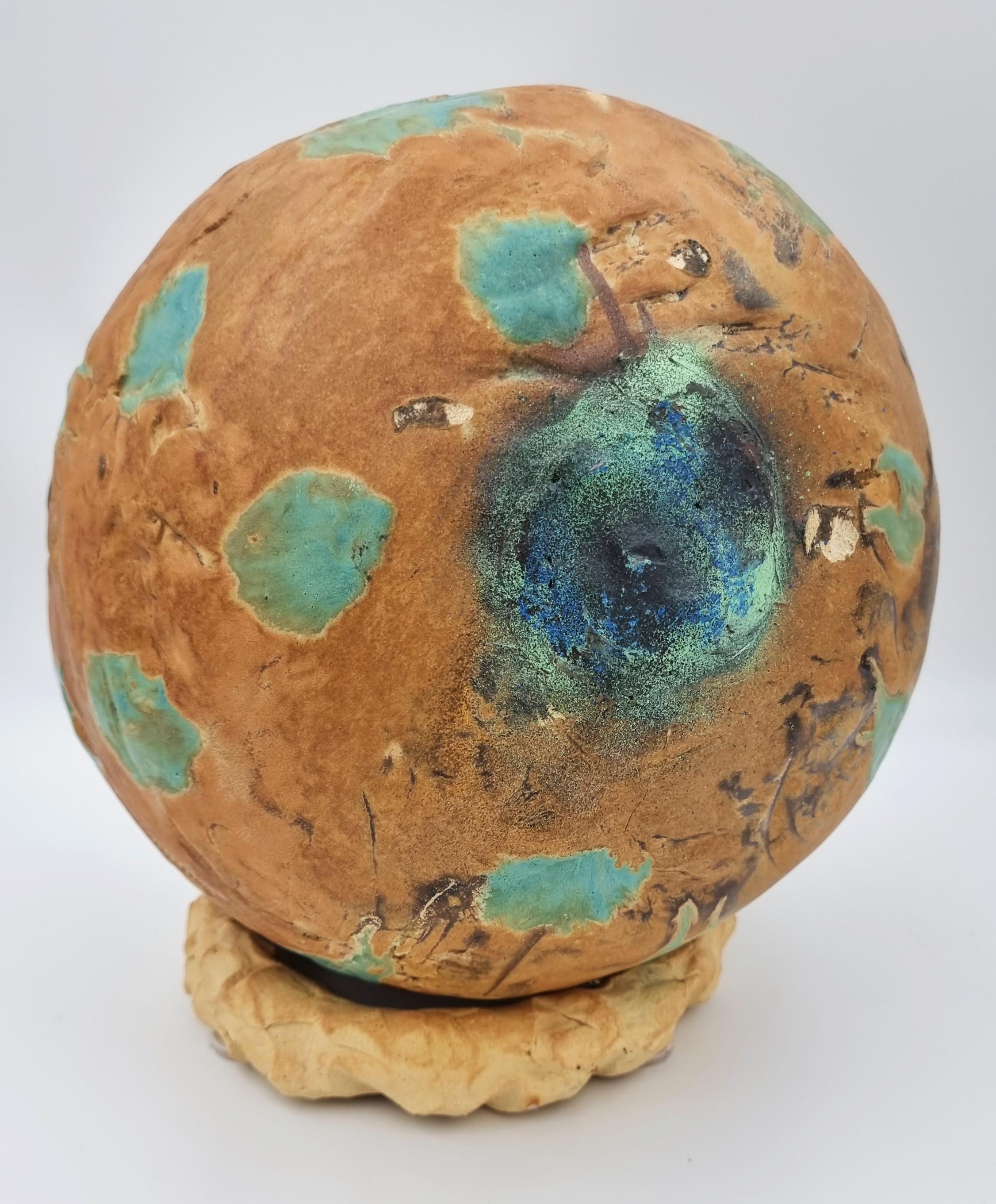 Carol Fleming
Untitled Sphere (Brown, teal)
Medium: Ceramic, glaze
Year: 2020
Size: 12