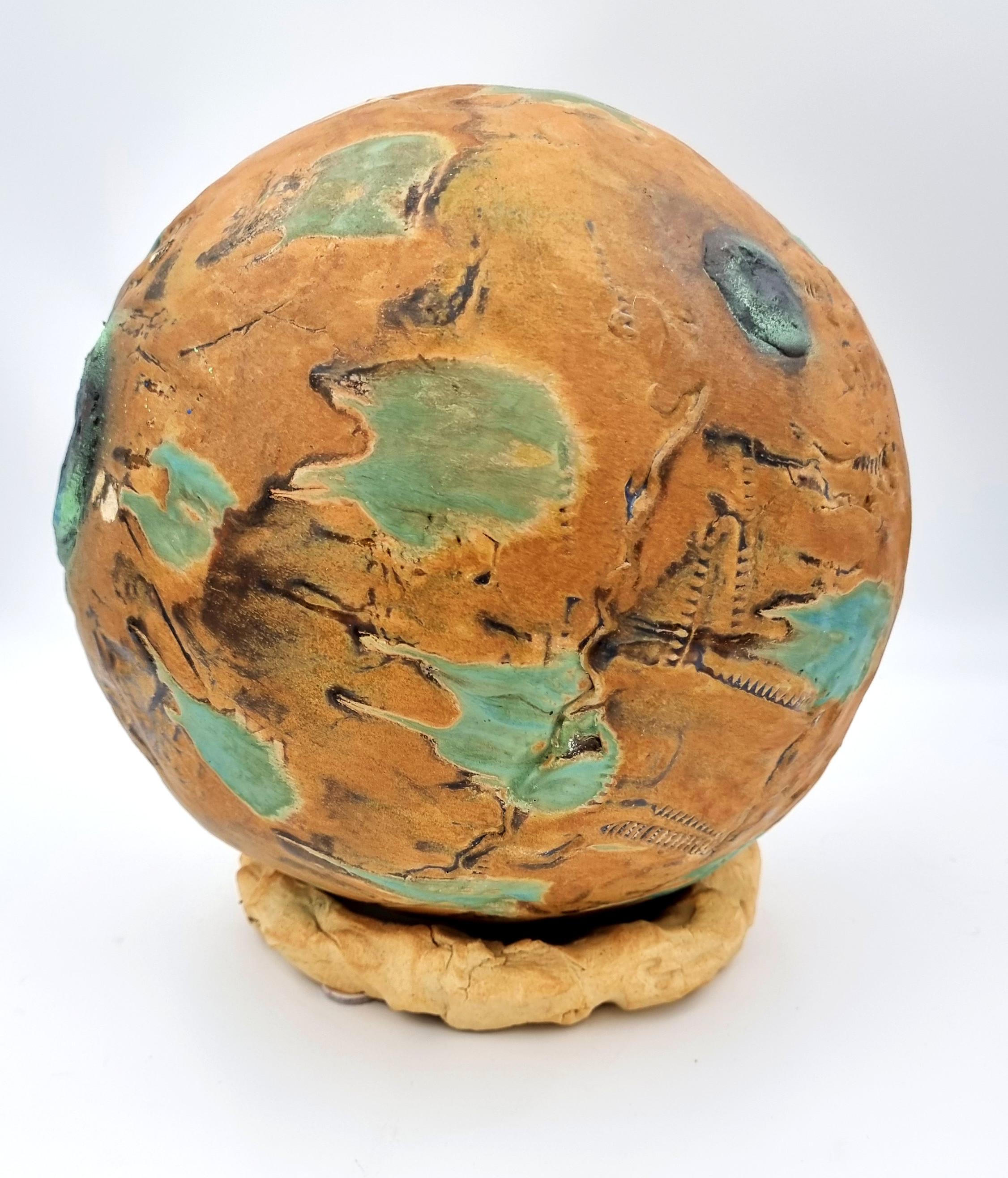 Untitled Sphere (Brown, teal) For Sale 1