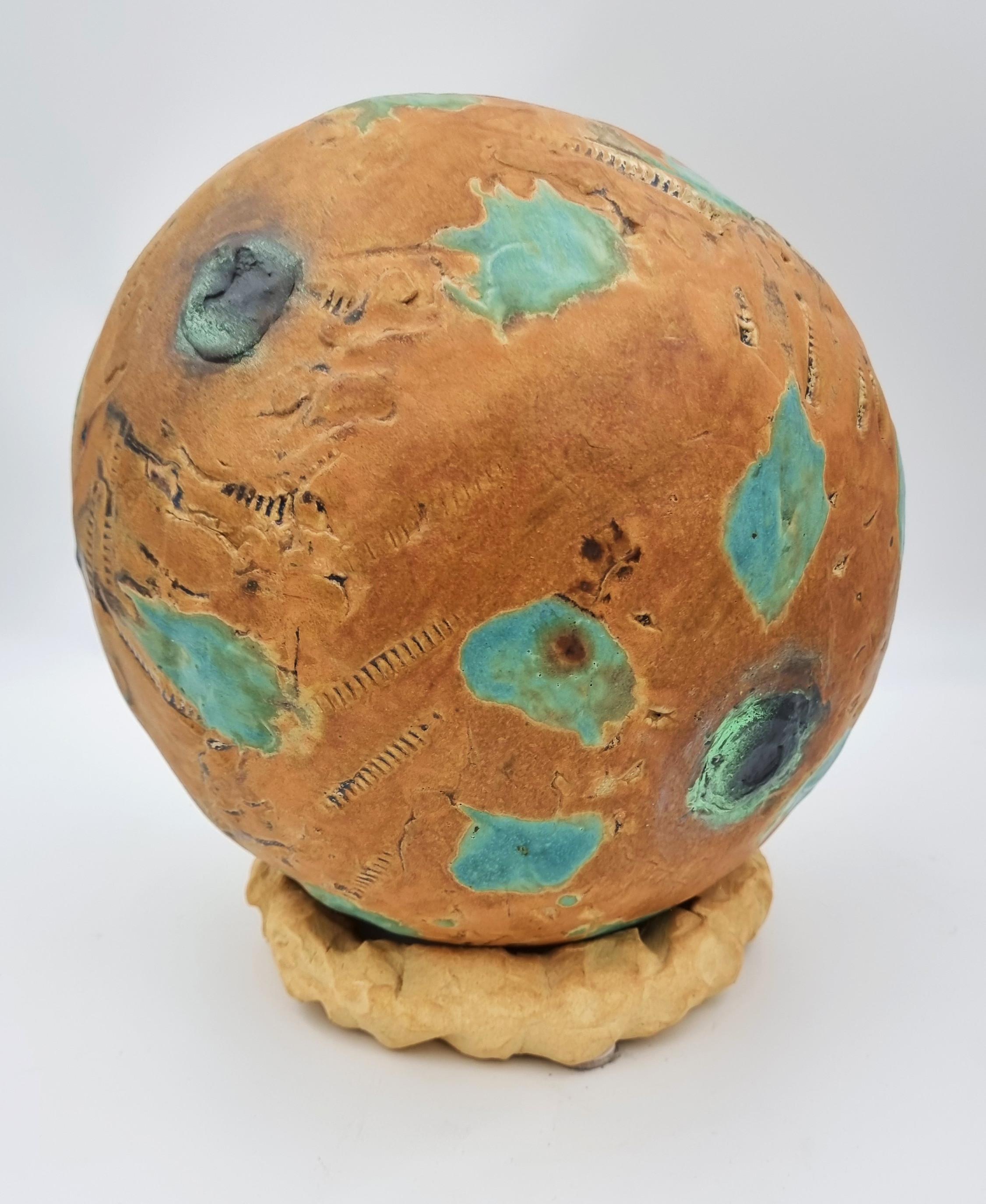 Untitled Sphere (Brown, teal) For Sale 2
