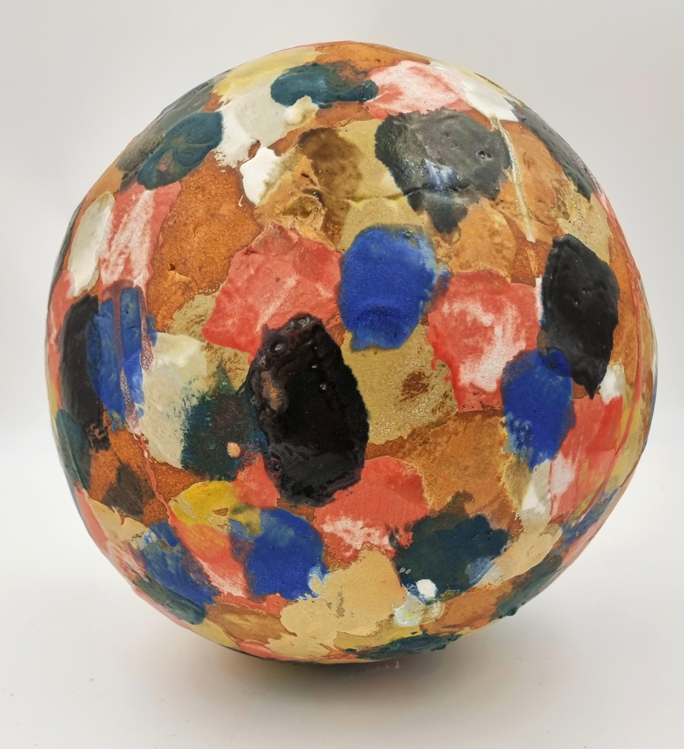 Carol Fleming Abstract Sculpture - Untitled Sphere (multi-color)
