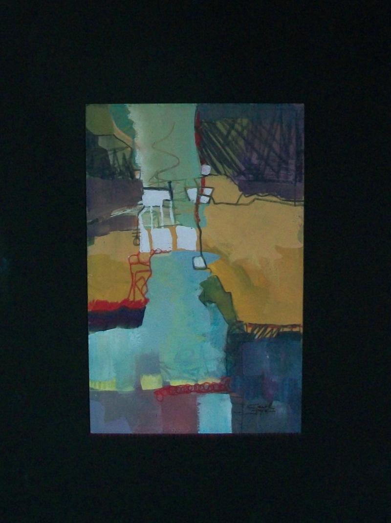 Américain CAROL FRYE - Peinture abstraite contemporaine en techniques mixtes - États-Unis, circa 2010 en vente