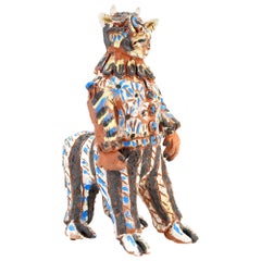 Carol Gentithes Glazed Ceramic Mythological Minotaur Centaur Sculpture