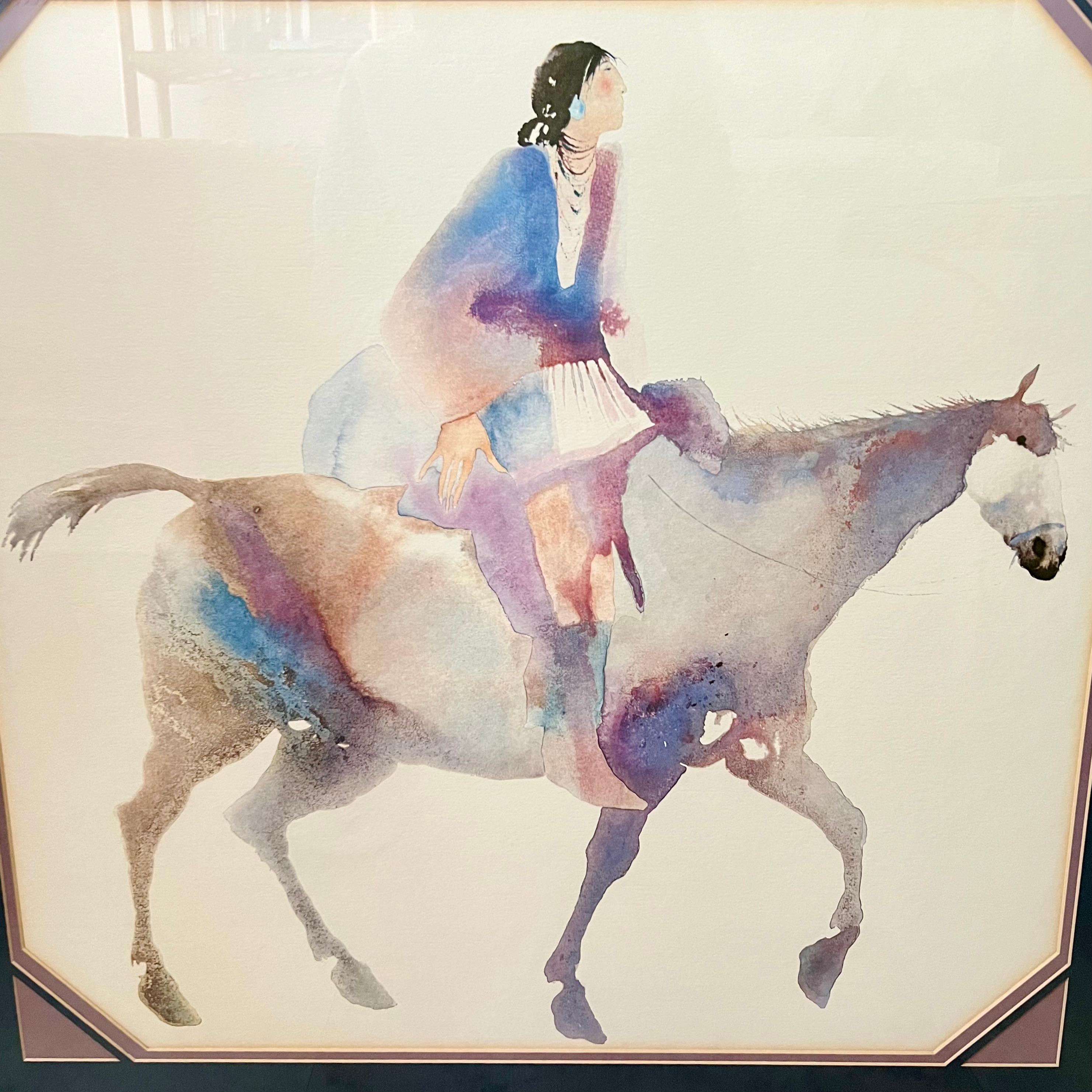 Litografías en acuarela de nativos americanos Carol Grigg, un par en Bueno estado para la venta en Harlingen, TX