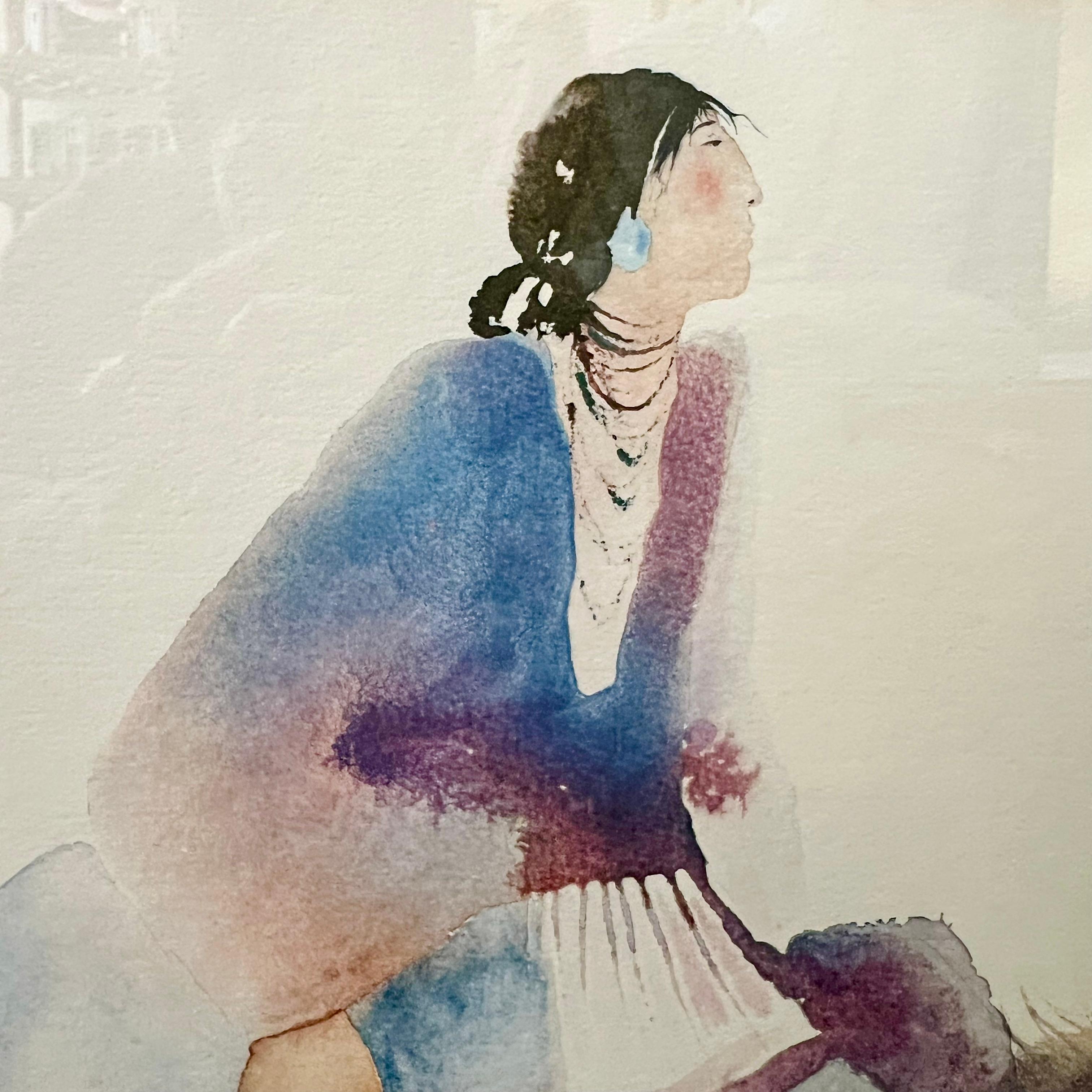 Litografías en acuarela de nativos americanos Carol Grigg, un par siglo XX en venta