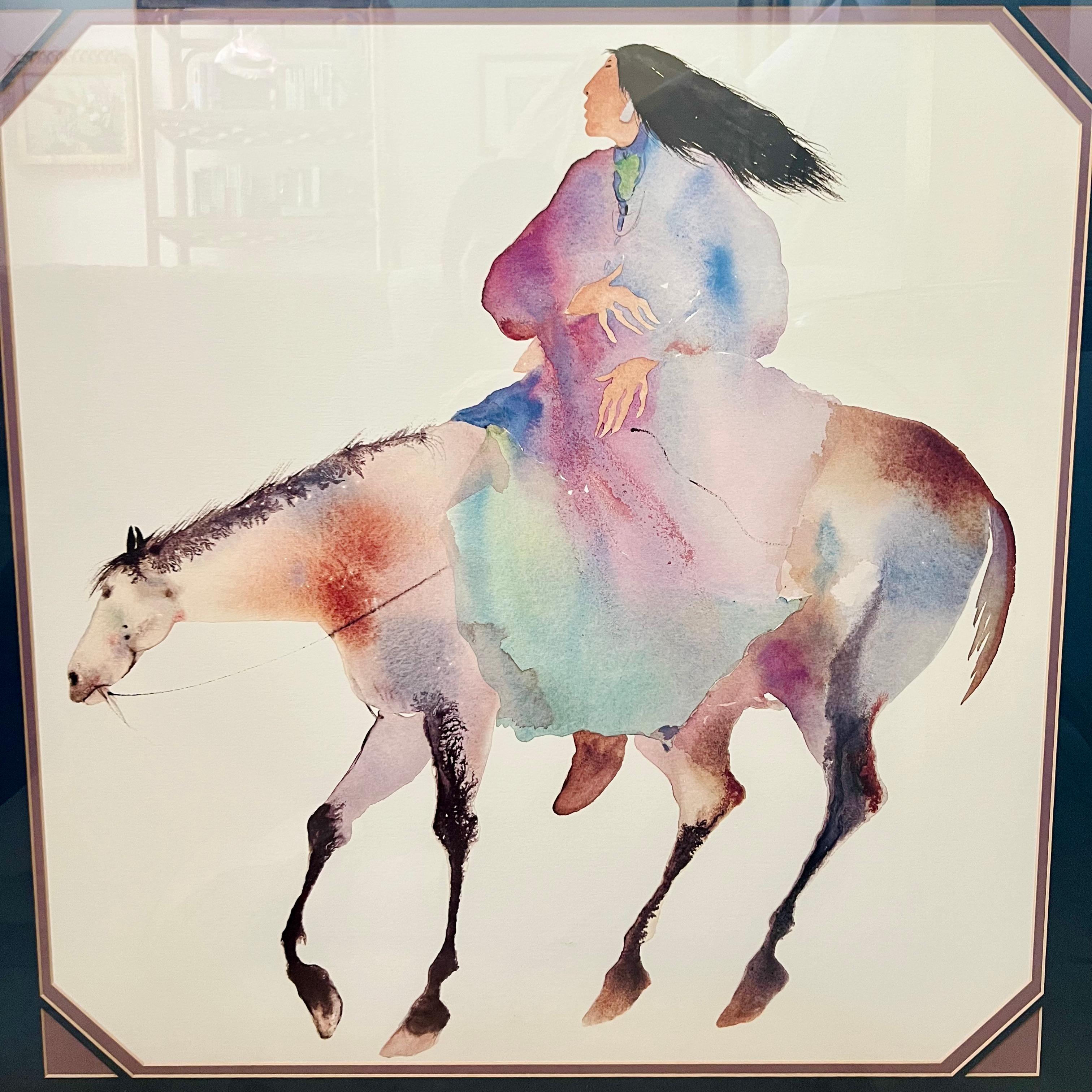 Litografías en acuarela de nativos americanos Carol Grigg, un par en venta 1