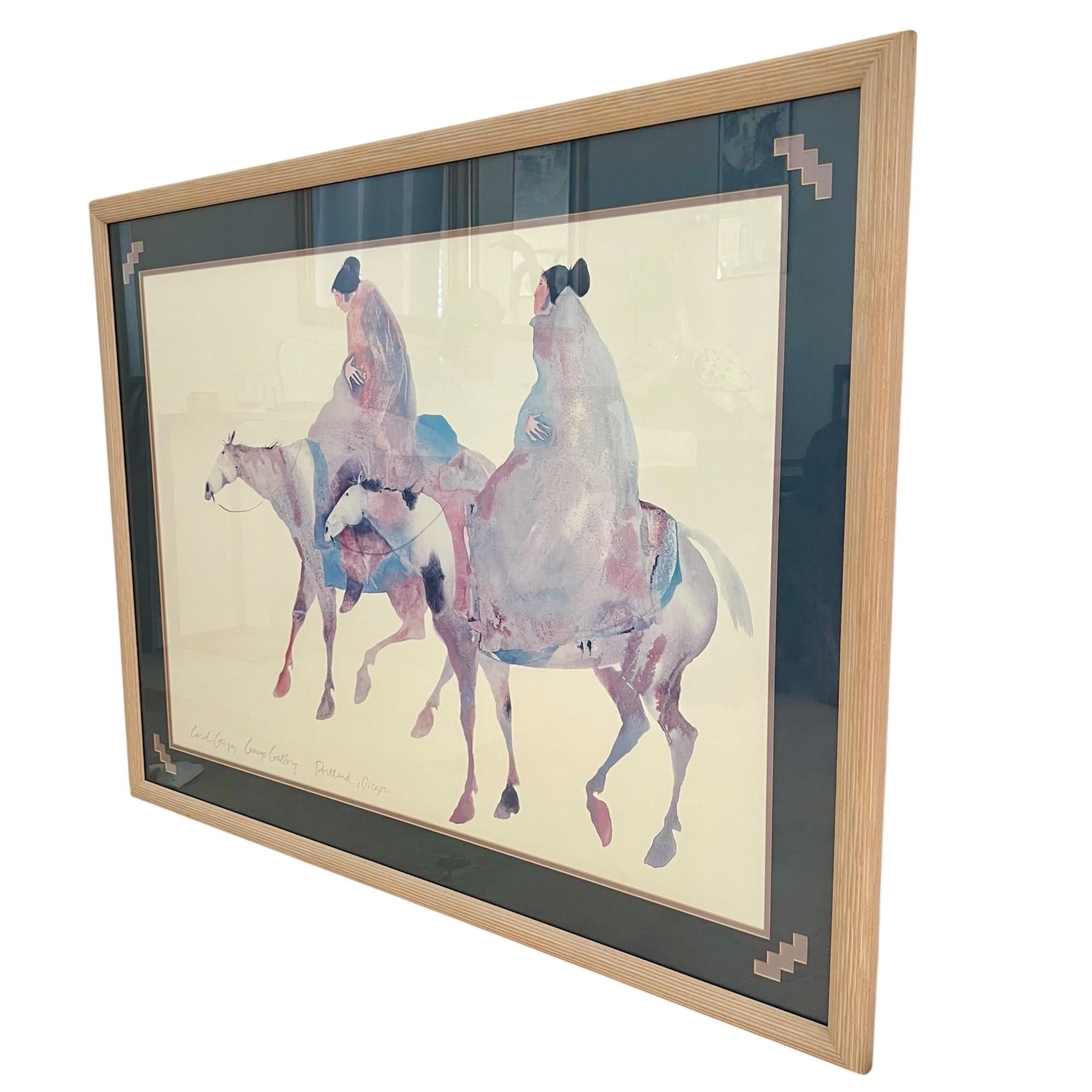 Carol Grigg „Die Guardians“ Aquarelllithographie der amerikanischen Ureinwohner, 1980er Jahre im Zustand „Gut“ im Angebot in Harlingen, TX