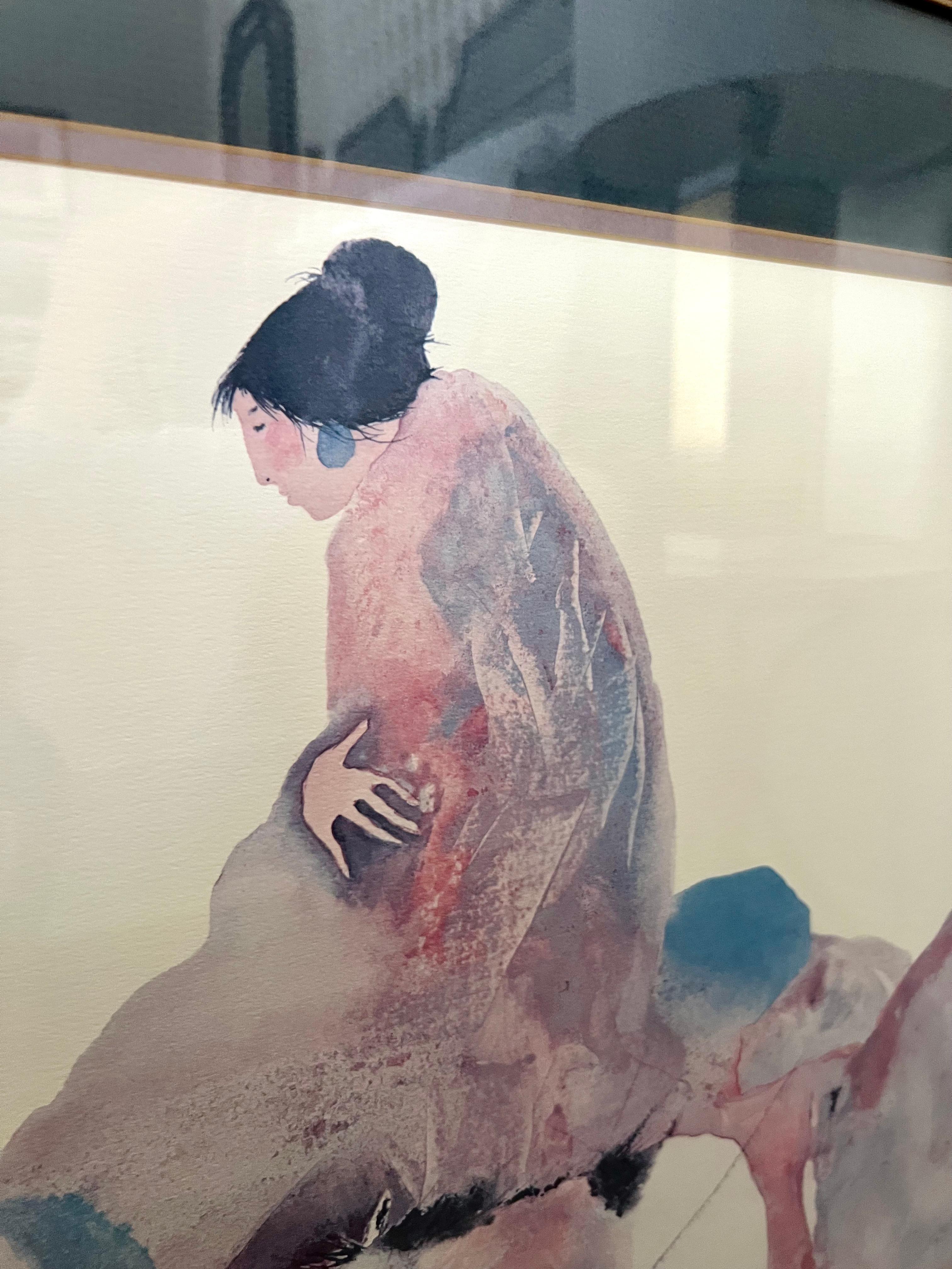 Carol Grigg „Die Guardians“ Aquarelllithographie der amerikanischen Ureinwohner, 1980er Jahre (Holz) im Angebot