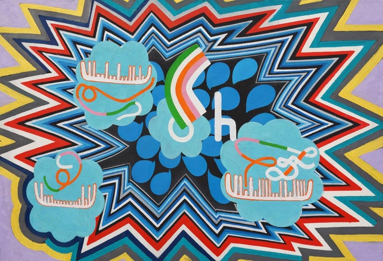 Carol John Abstract Painting - Bang with Combs