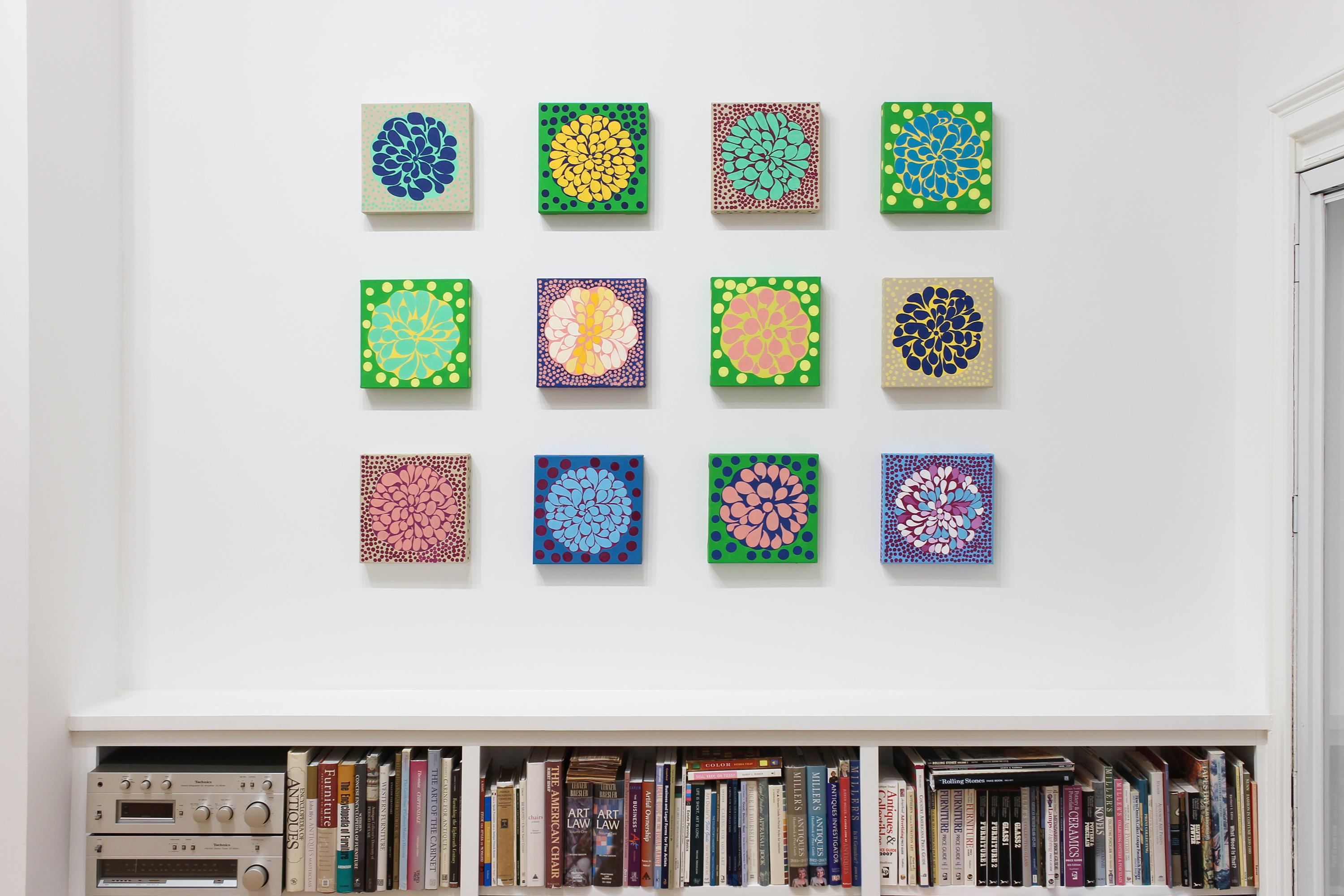'Burst No. 10' - astratto - motivo - pop - botanico - Painting di Carol John