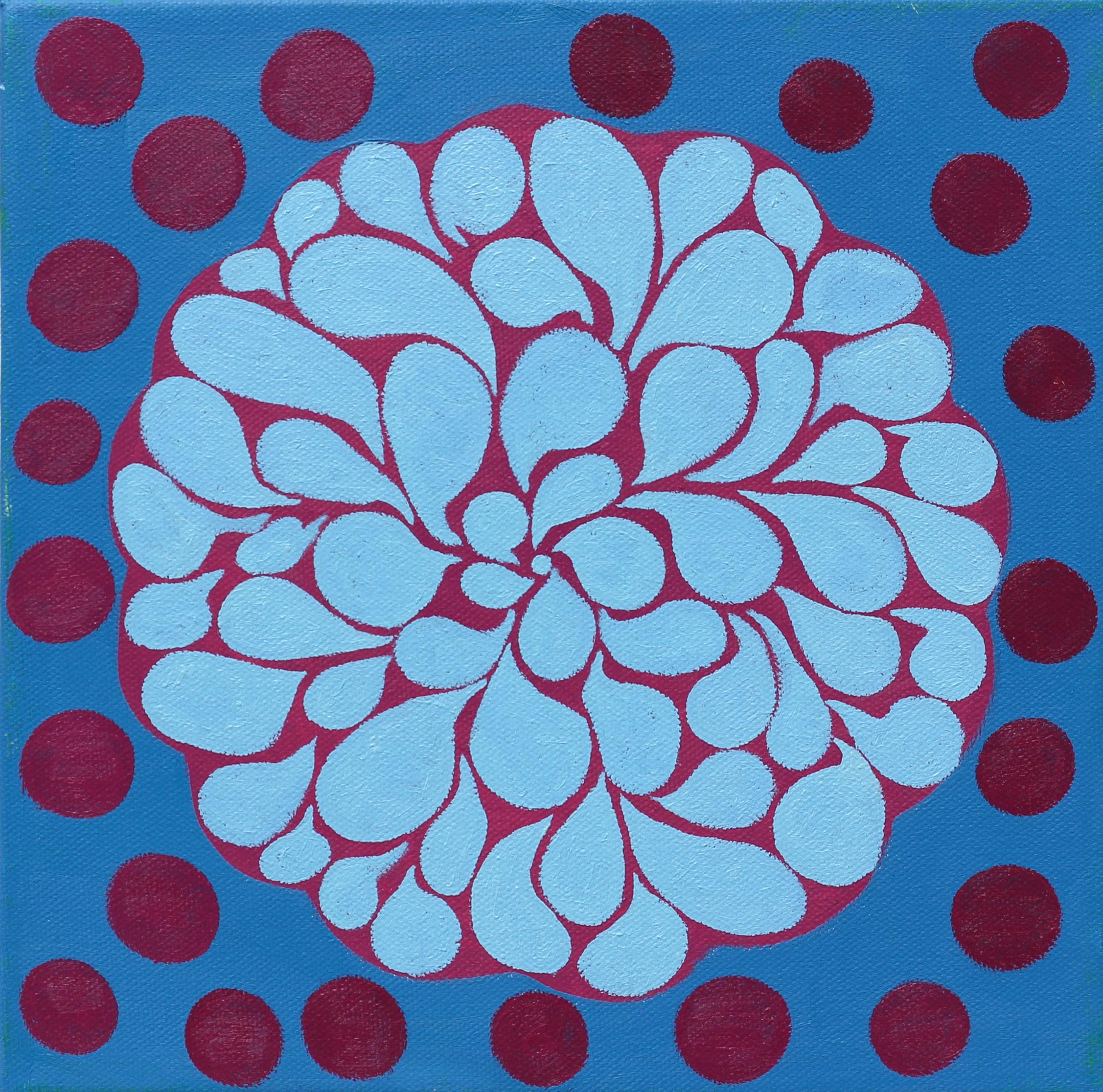 Carol John Abstract Painting - 'Burst No. 10' - abstract - pattern - pop - botanical 