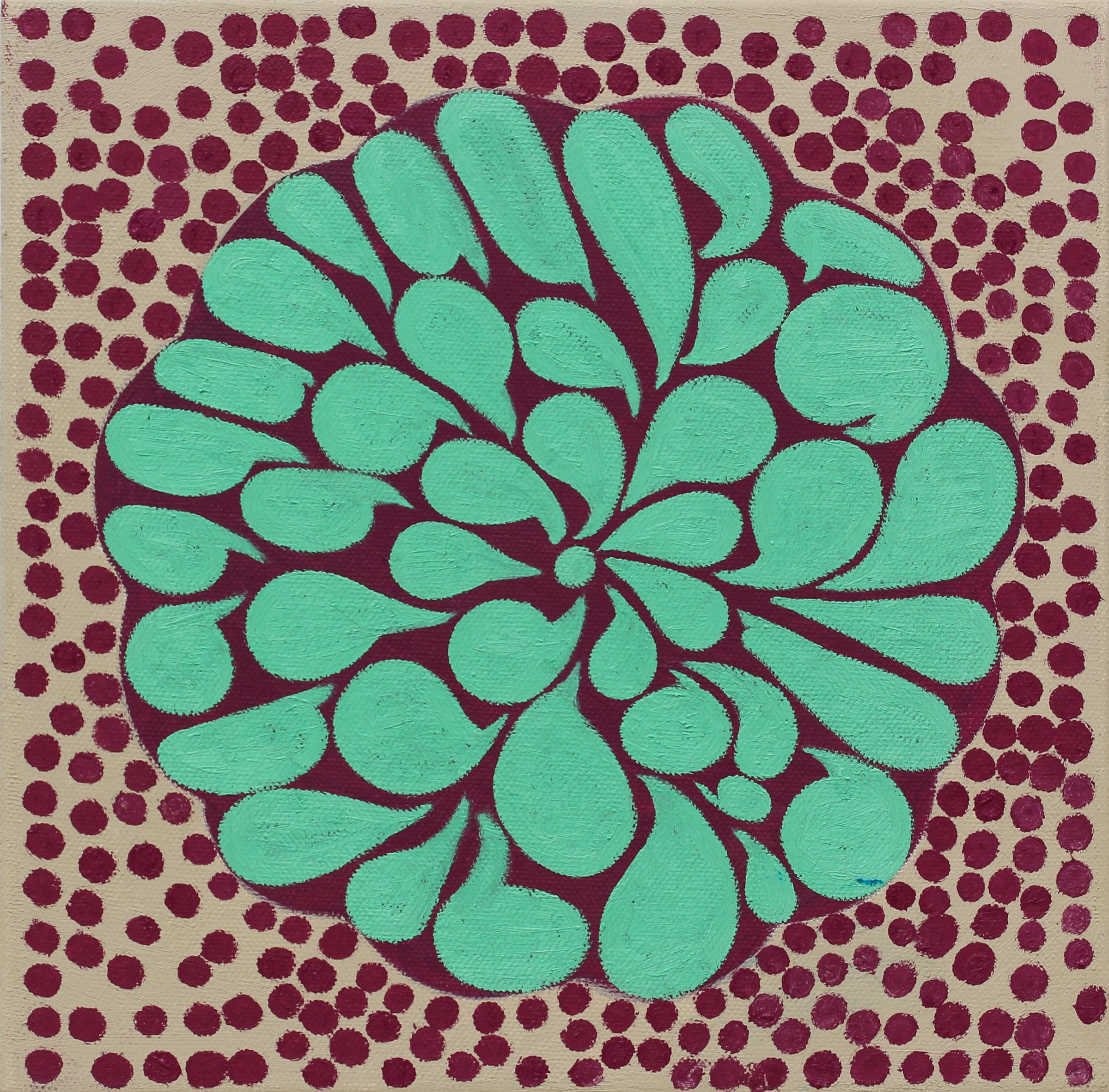 Carol John Abstract Painting - 'Burst No. 3' - abstract - pattern - pop - botanical 