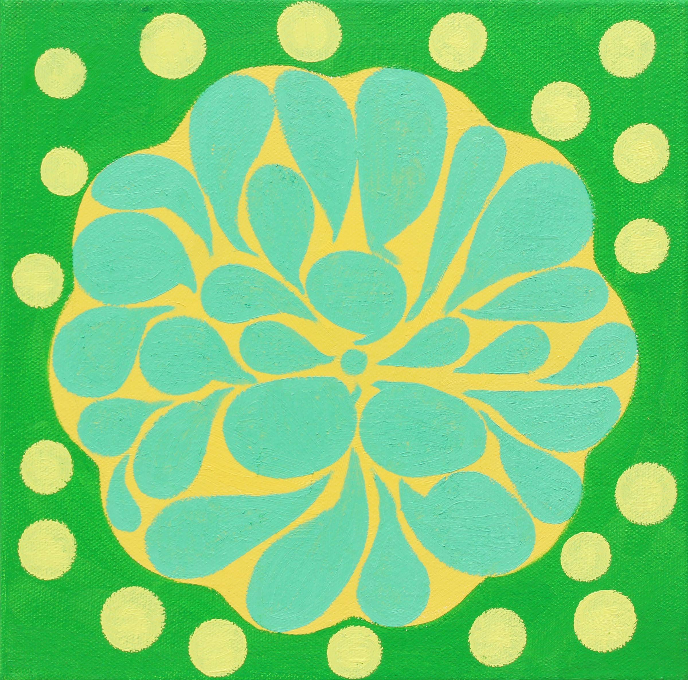 Carol John Abstract Painting - 'Burst No. 6' - abstract - pattern - pop - botanical 