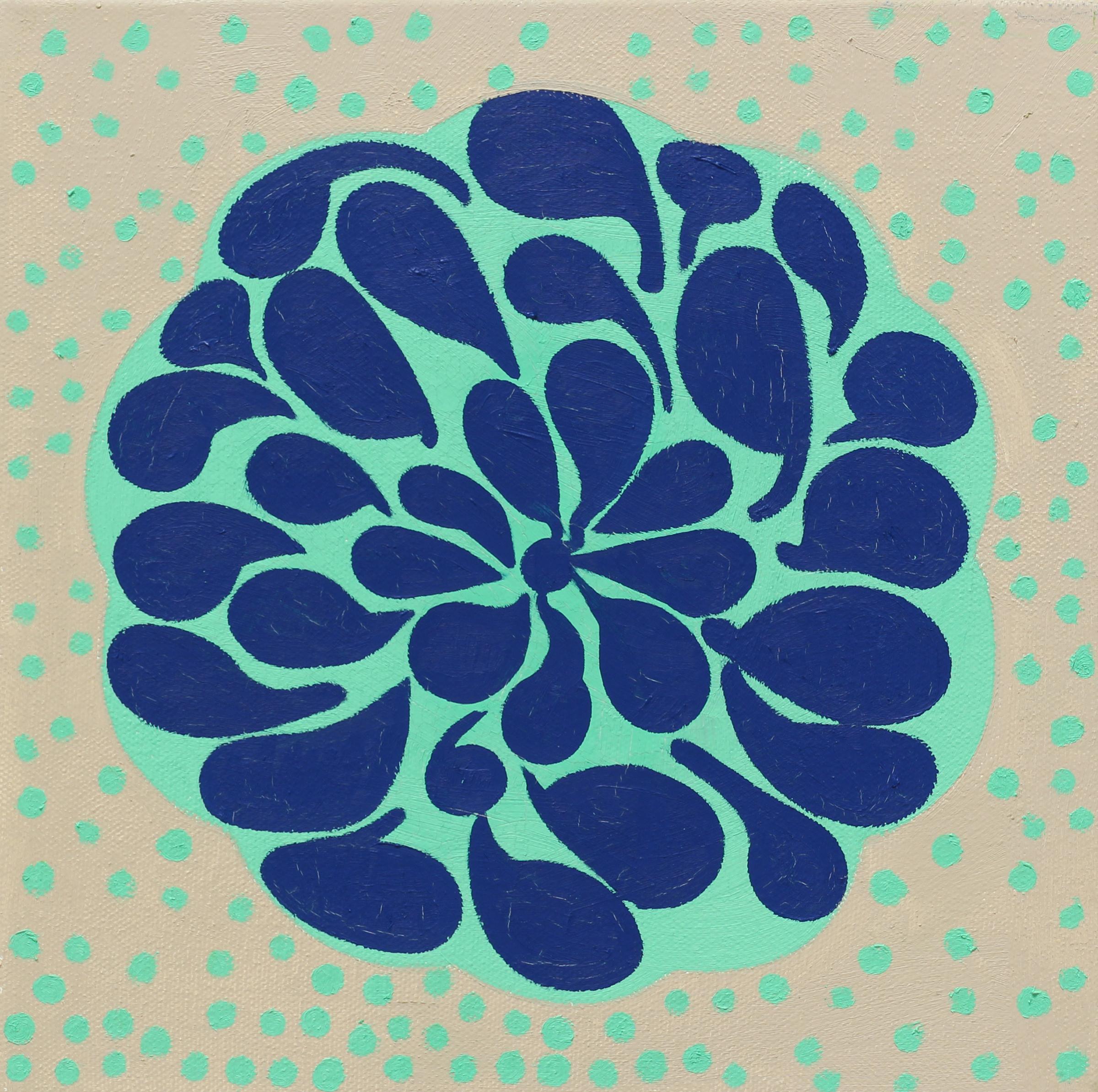 Carol John Abstract Painting - 'Burst No. 8' - abstract - pattern - pop - botanical 