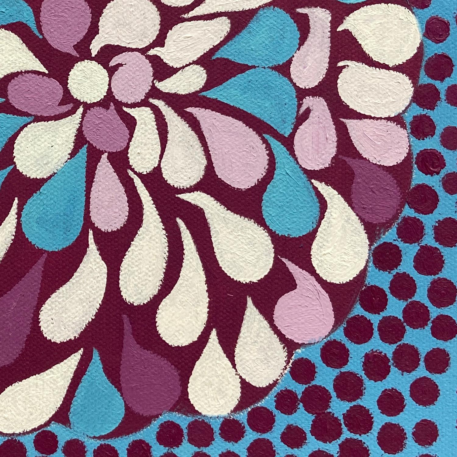 'Burst No. 12' - astratto - motivo - pop - botanico - colorato - Painting di Carol John