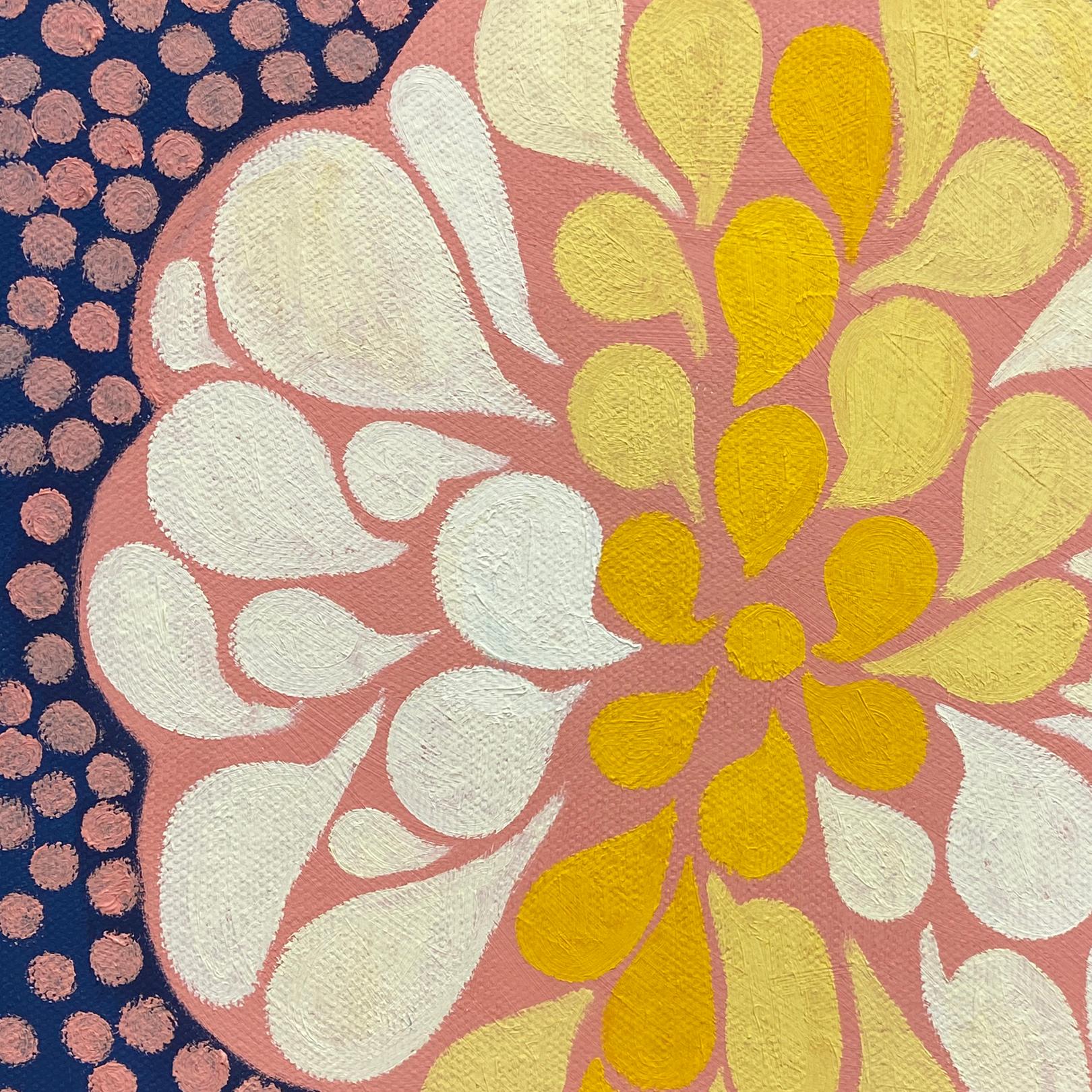 'Burst No. 27' - astratto - motivo - pop - botanico - Abstract Painting Beige di Carol John