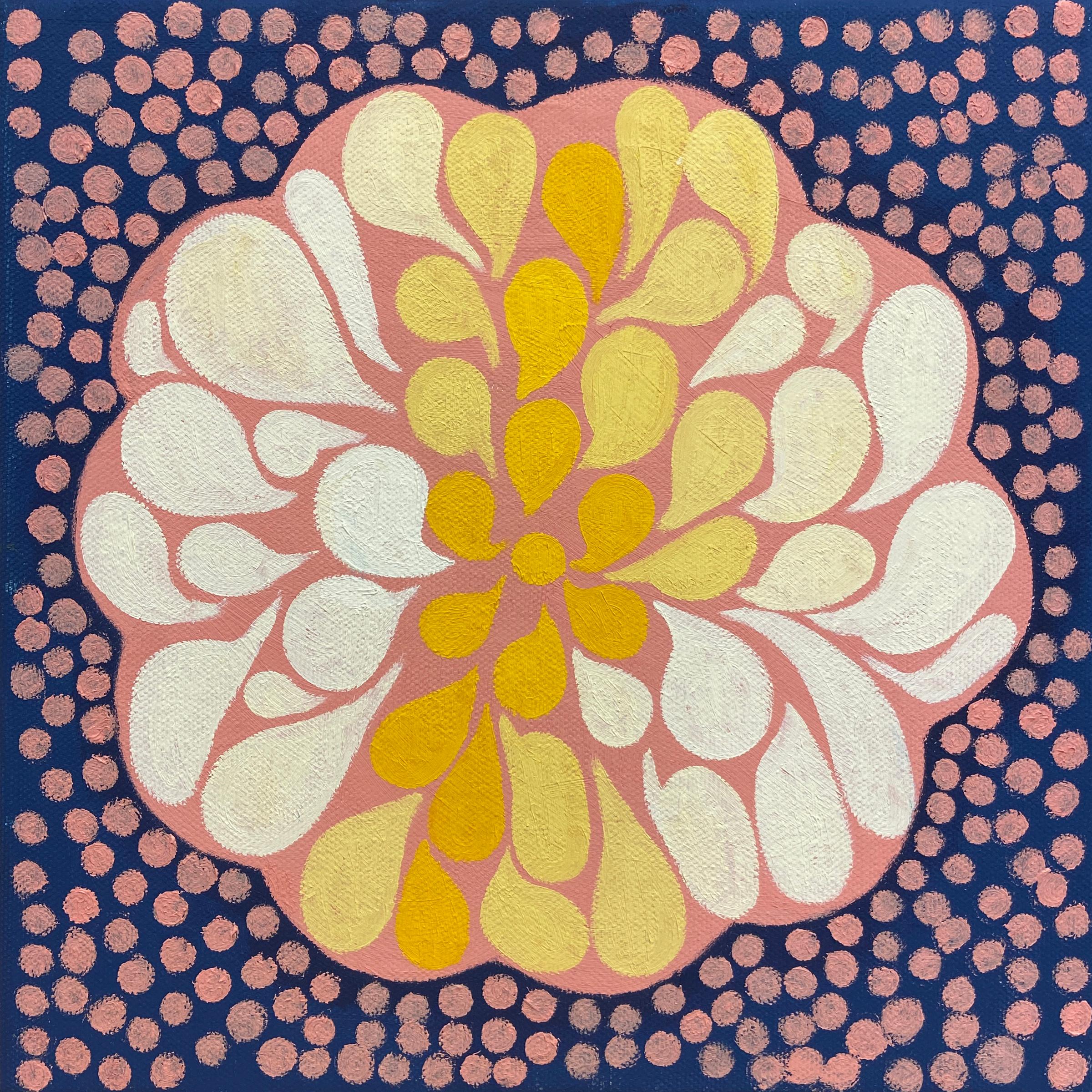 Abstract Painting di Carol John - 'Burst No. 27' - astratto - motivo - pop - botanico