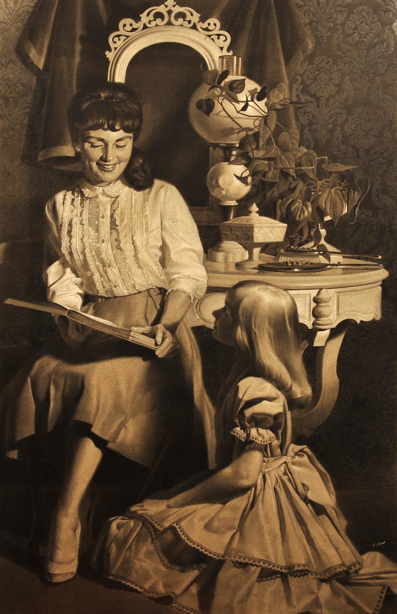 L'histoire de la mère - Painting de Carol Jones