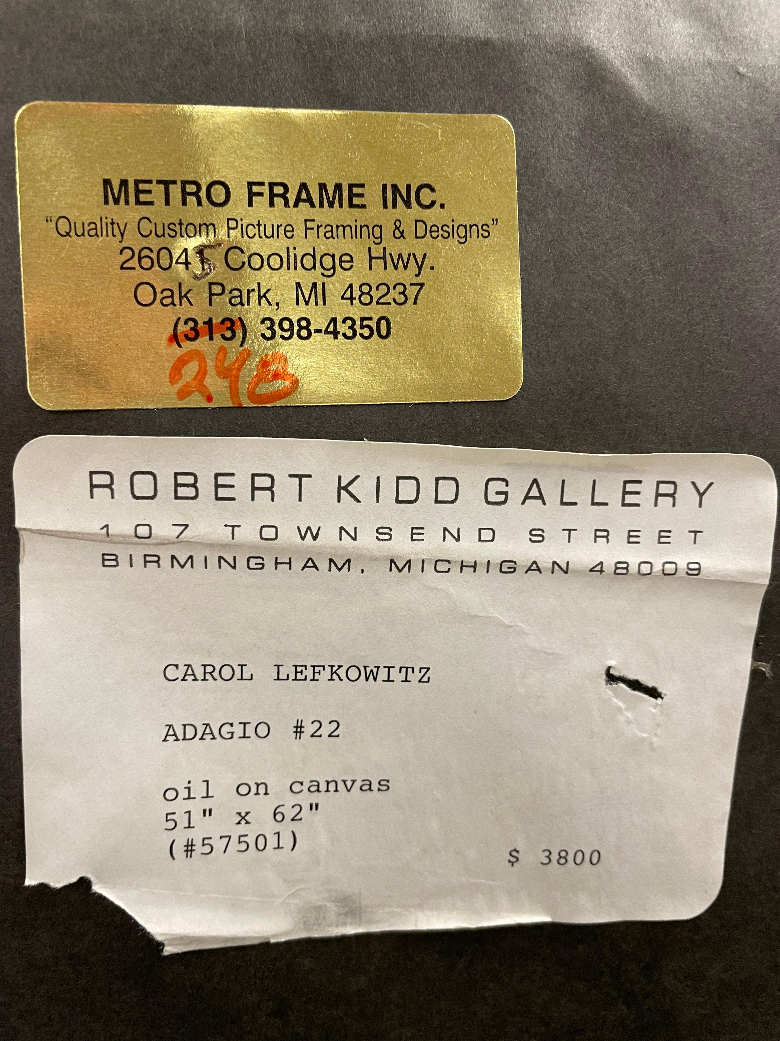 Carol Lefkowitz Adagio #22 Firmato Pittura ad olio astratta moderna su tela anni '90 in vendita 5