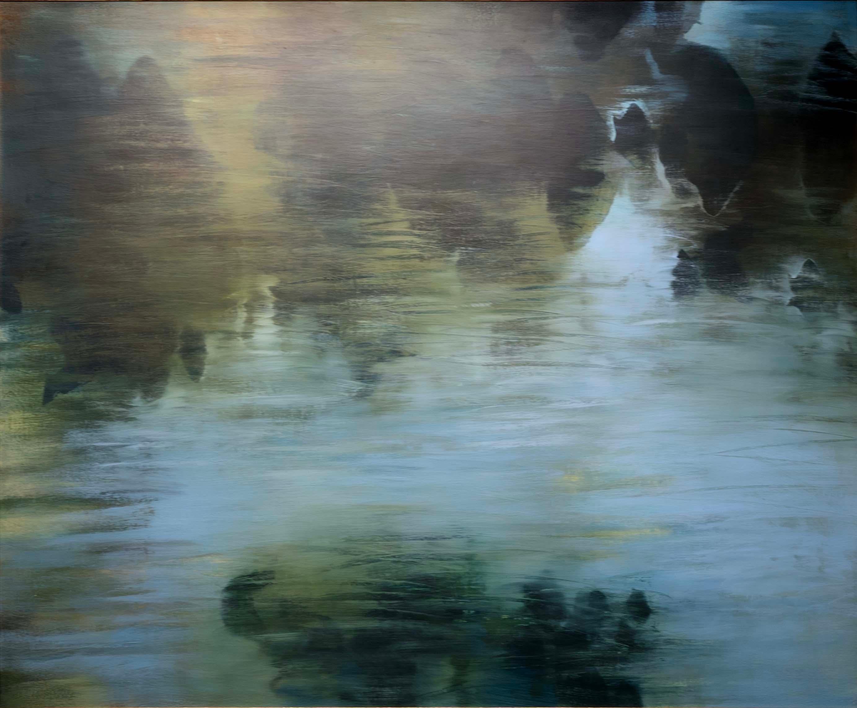 Americano Carol Lefkowitz Adagio #22 Firmato Pittura ad olio astratta moderna su tela anni '90 in vendita