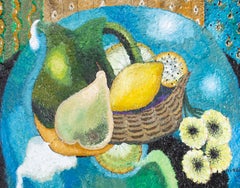 Carol Maddison - 20th Century Acrylic, Fruit In Yellow, Green And Blue