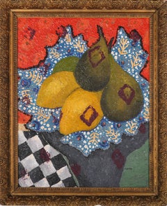 Carol Maddison - 20th Century Acrylic, Lemons and Pears