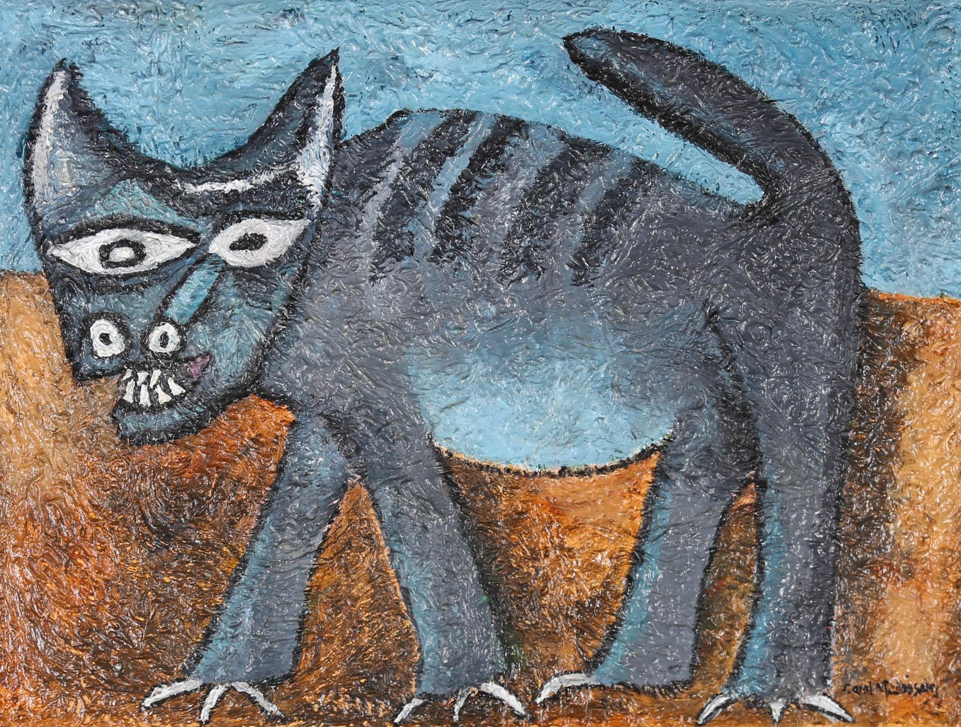 Carol Maddison - 20th Century Oil, Grinning Cat 1