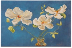 Roses In Amber Vase