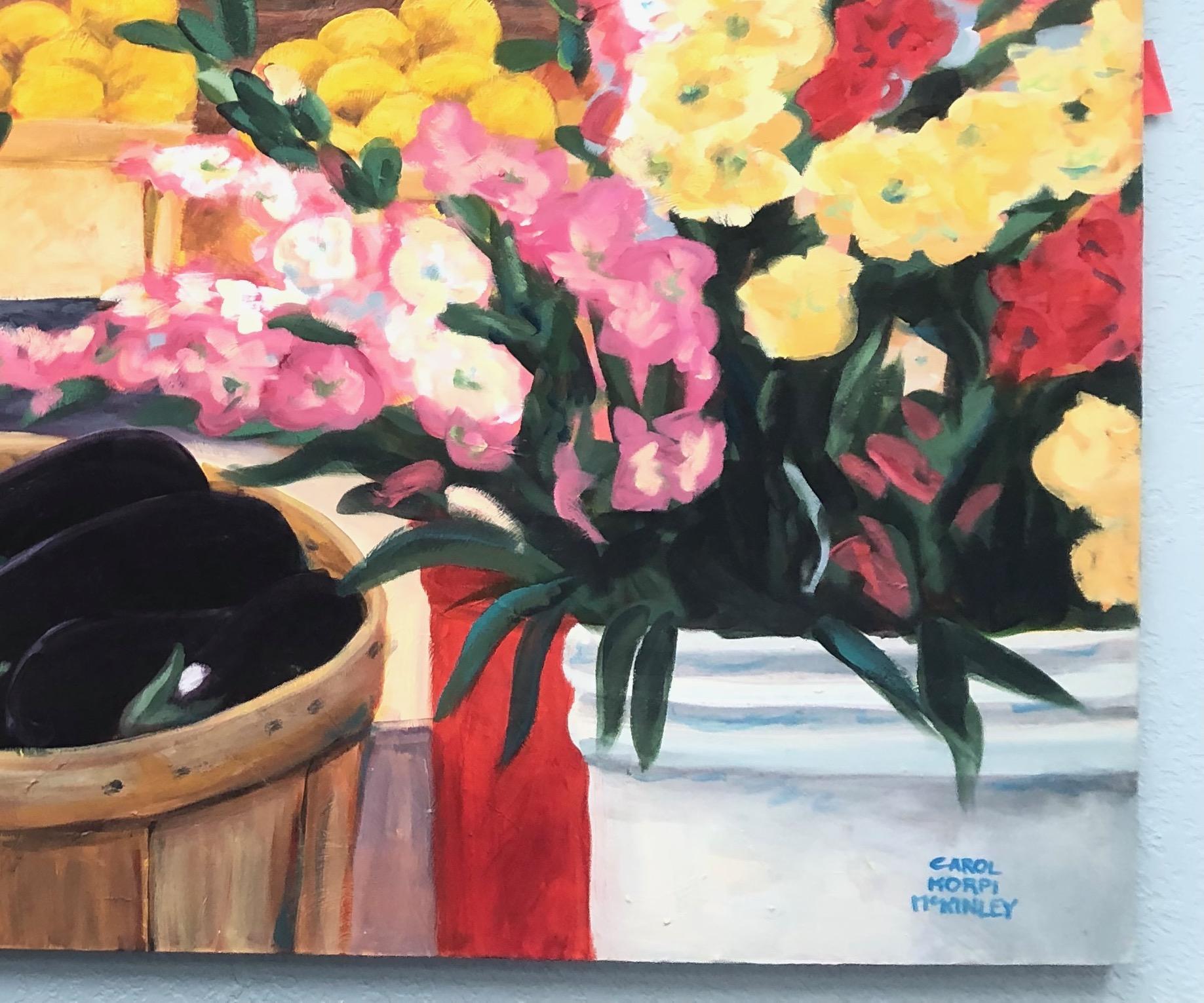 Obstmarkt Großes Stilleben Gemälde  – Painting von Carol McKinley