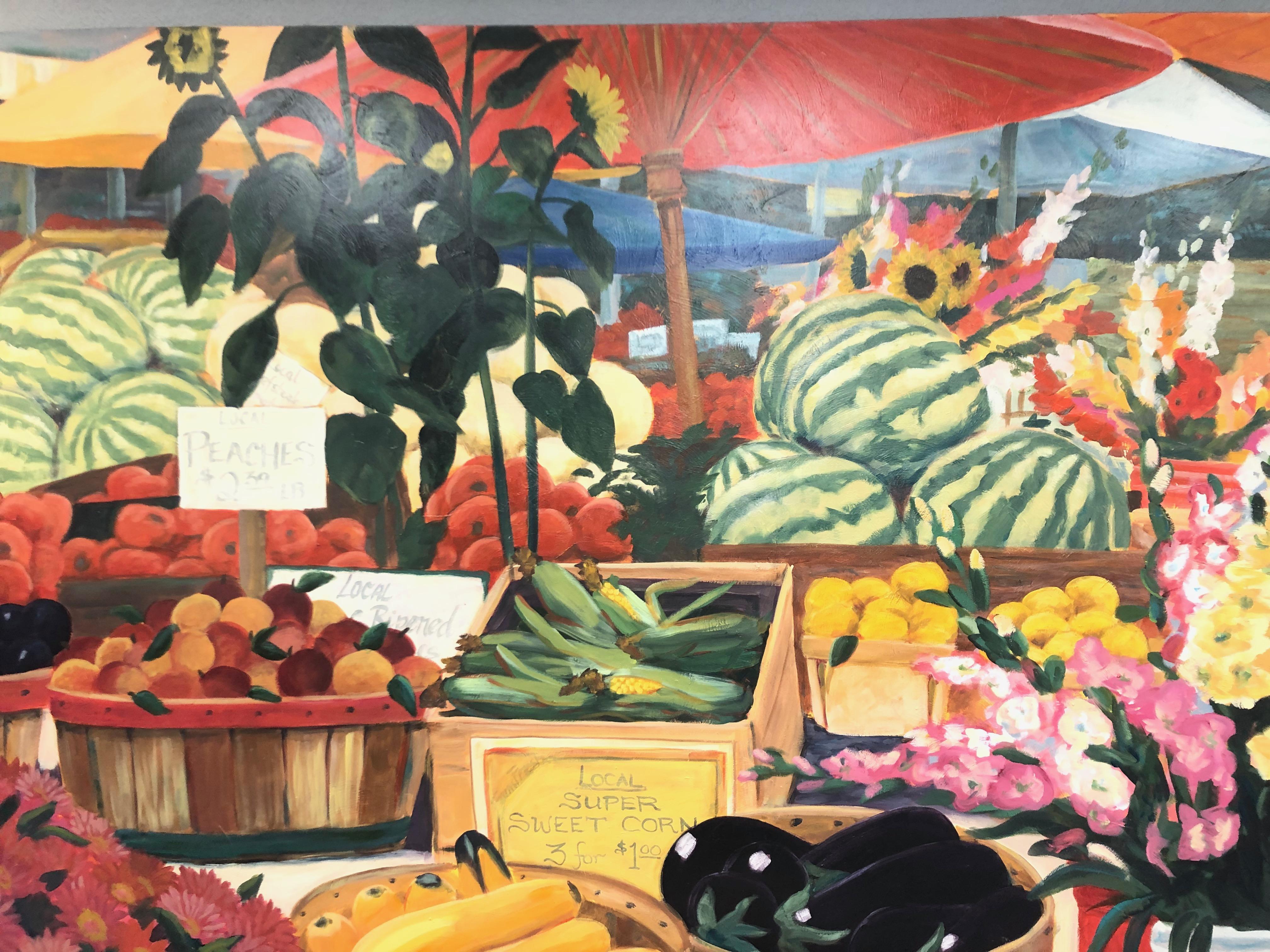 Obstmarkt Großes Stilleben Gemälde  im Angebot 3